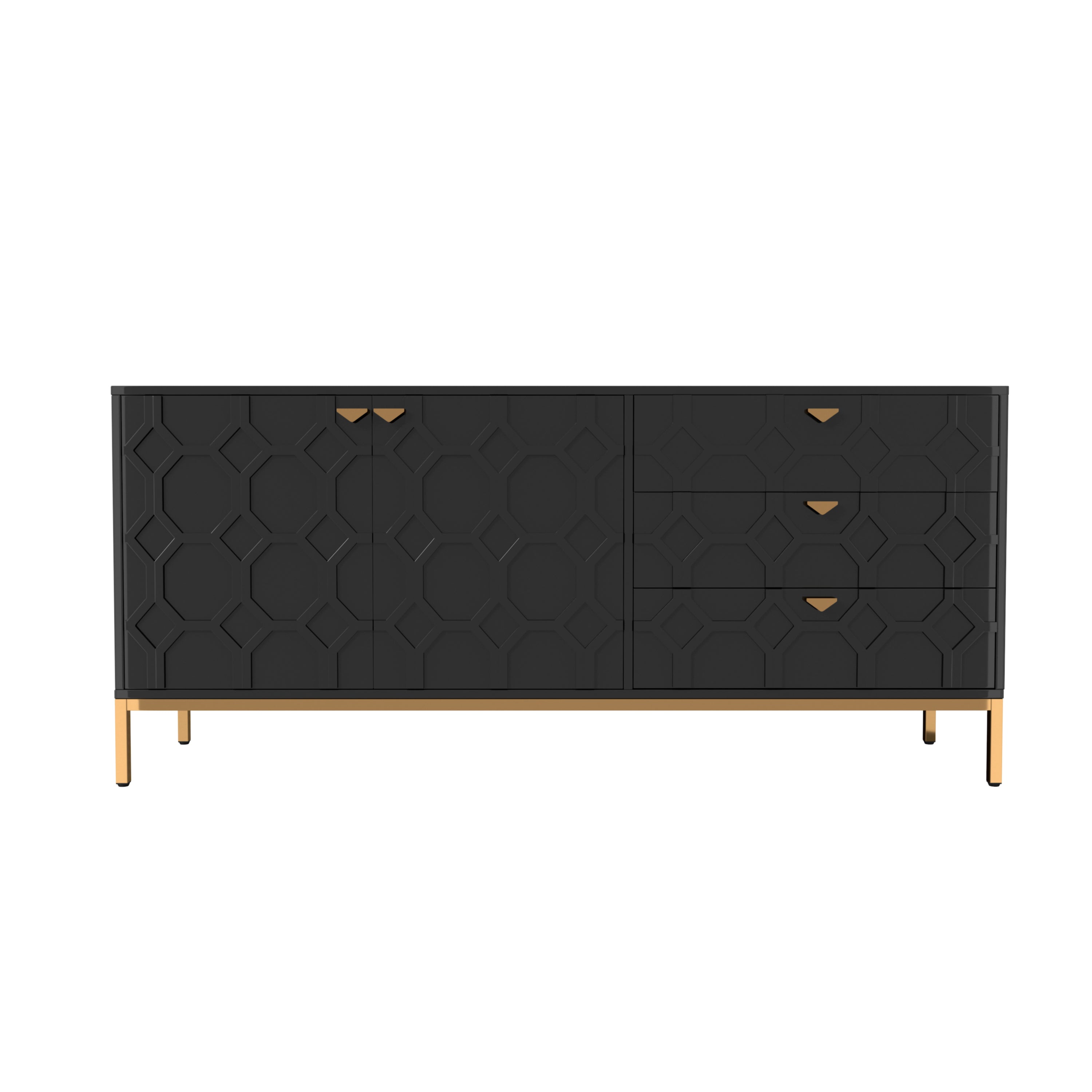 Sideboard Cabinet with Storage 3 Drawers & 2 Doors, Console Table with Storage Cabinet Buffet Cabinet for Living Room, Dining Room, Entryway