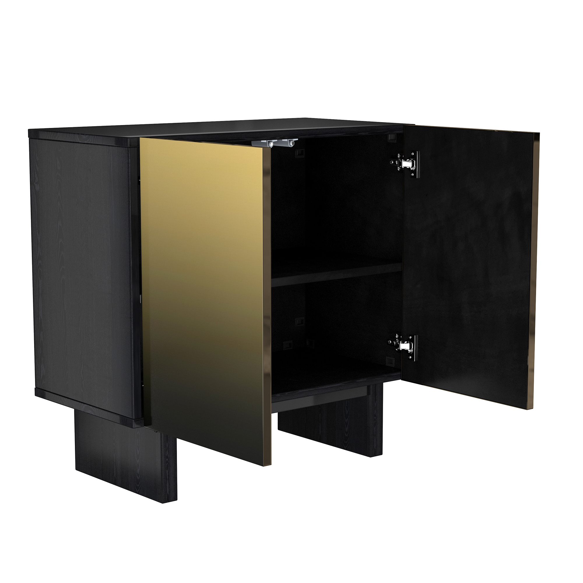 Antique Brown 2-Door/4-Door Wood Grain Accent Storage Cabinet For Living Room, Foyer and Kitchen-Dining Room