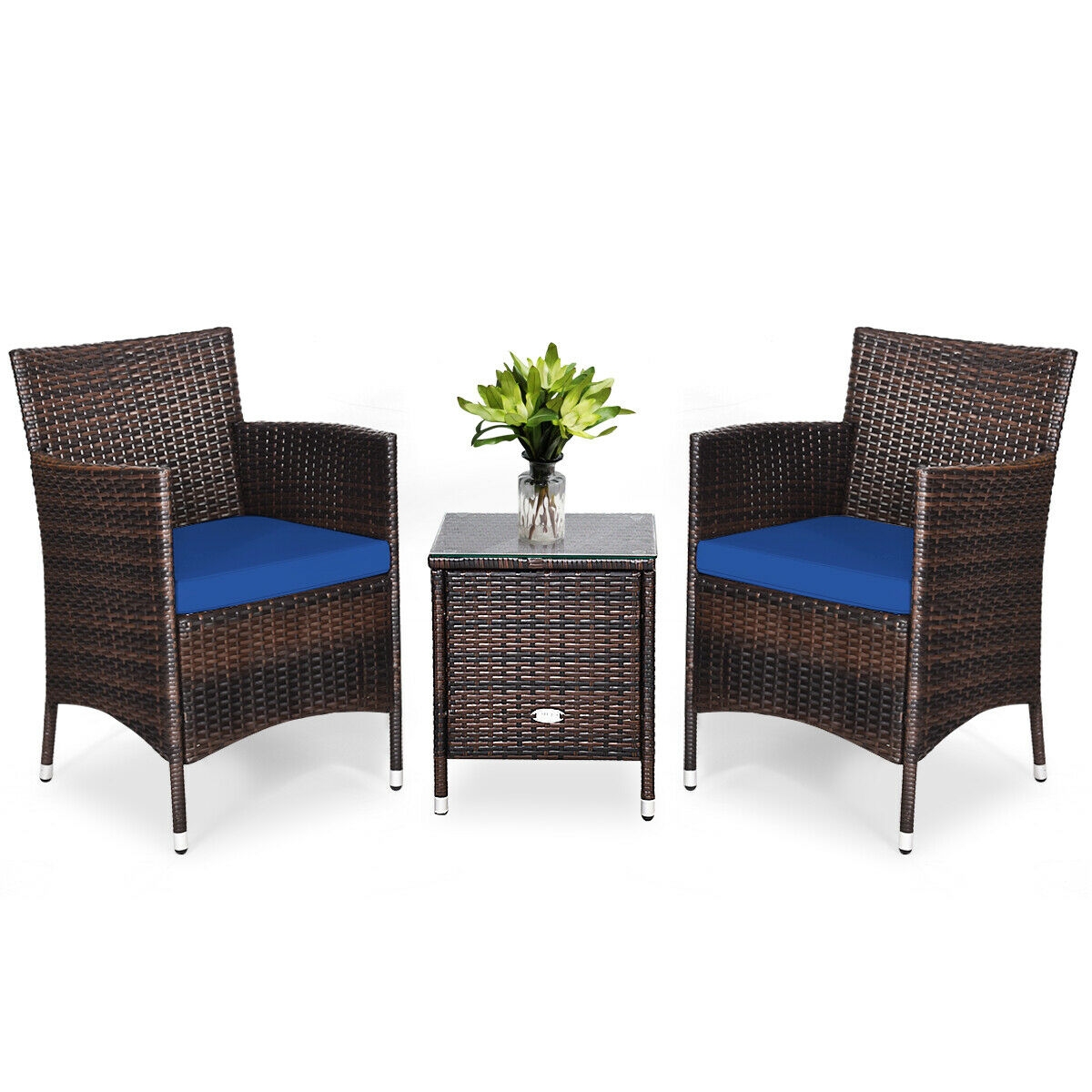 Mondawe 3 Pcs Outdoor Rattan Wicker Furniture Set-Mondawe