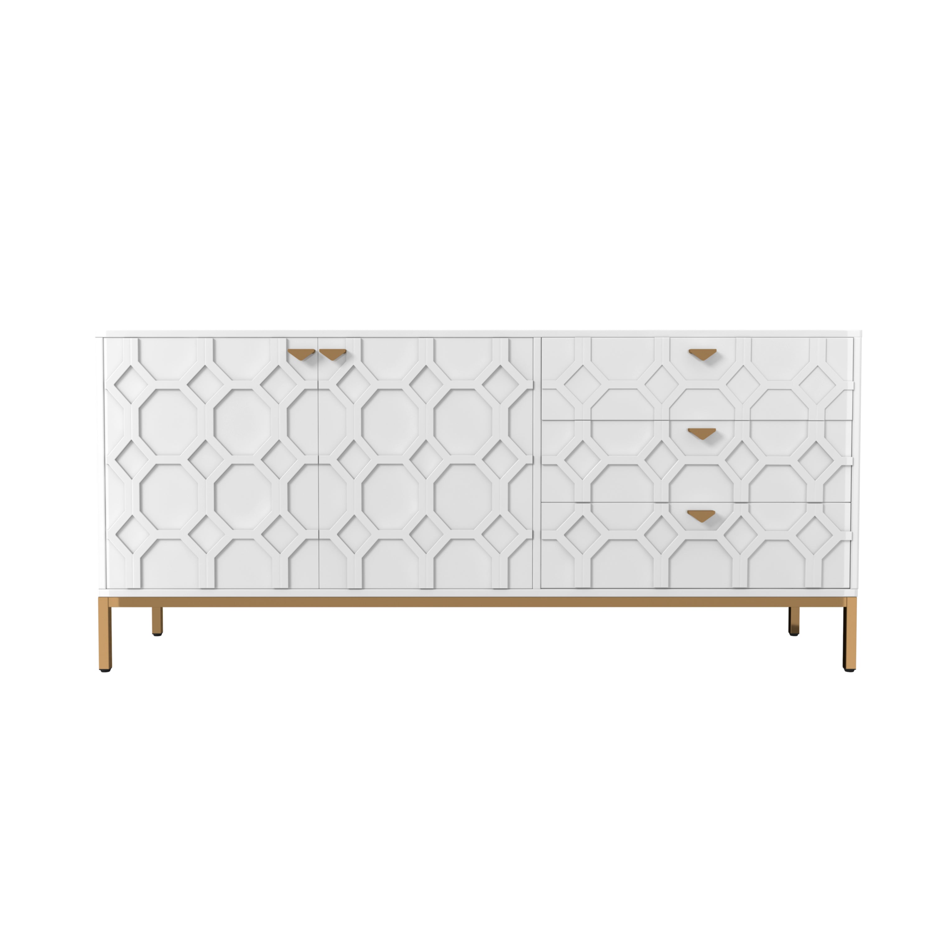 Sideboard Cabinet with Storage 3 Drawers & 2 Doors, Console Table with Storage Cabinet Buffet Cabinet for Living Room, Dining Room, Entryway