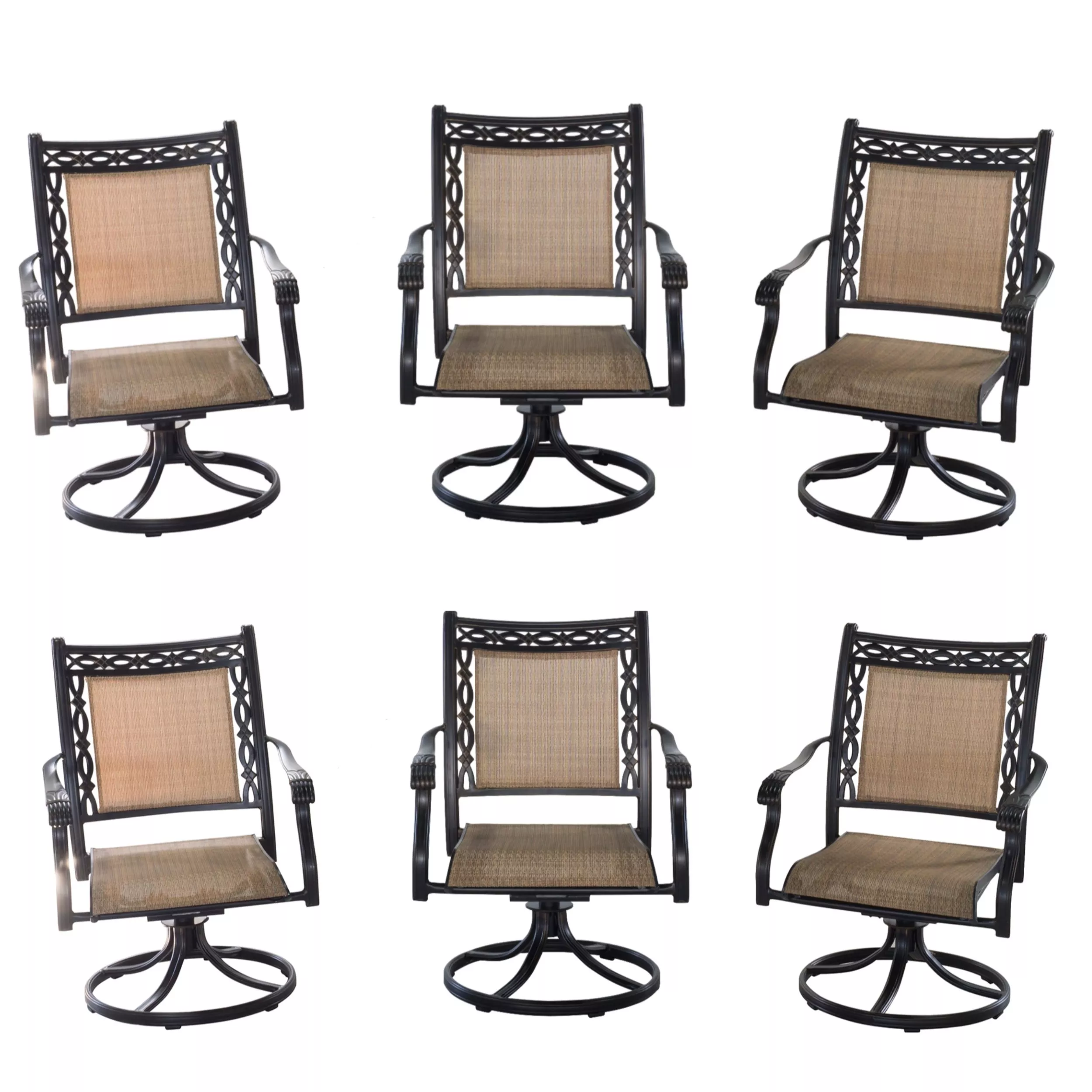 Mondawe  2/4/6 Piece Outdoor Patio Cast Aluminum Swivel Chair-Mondawe