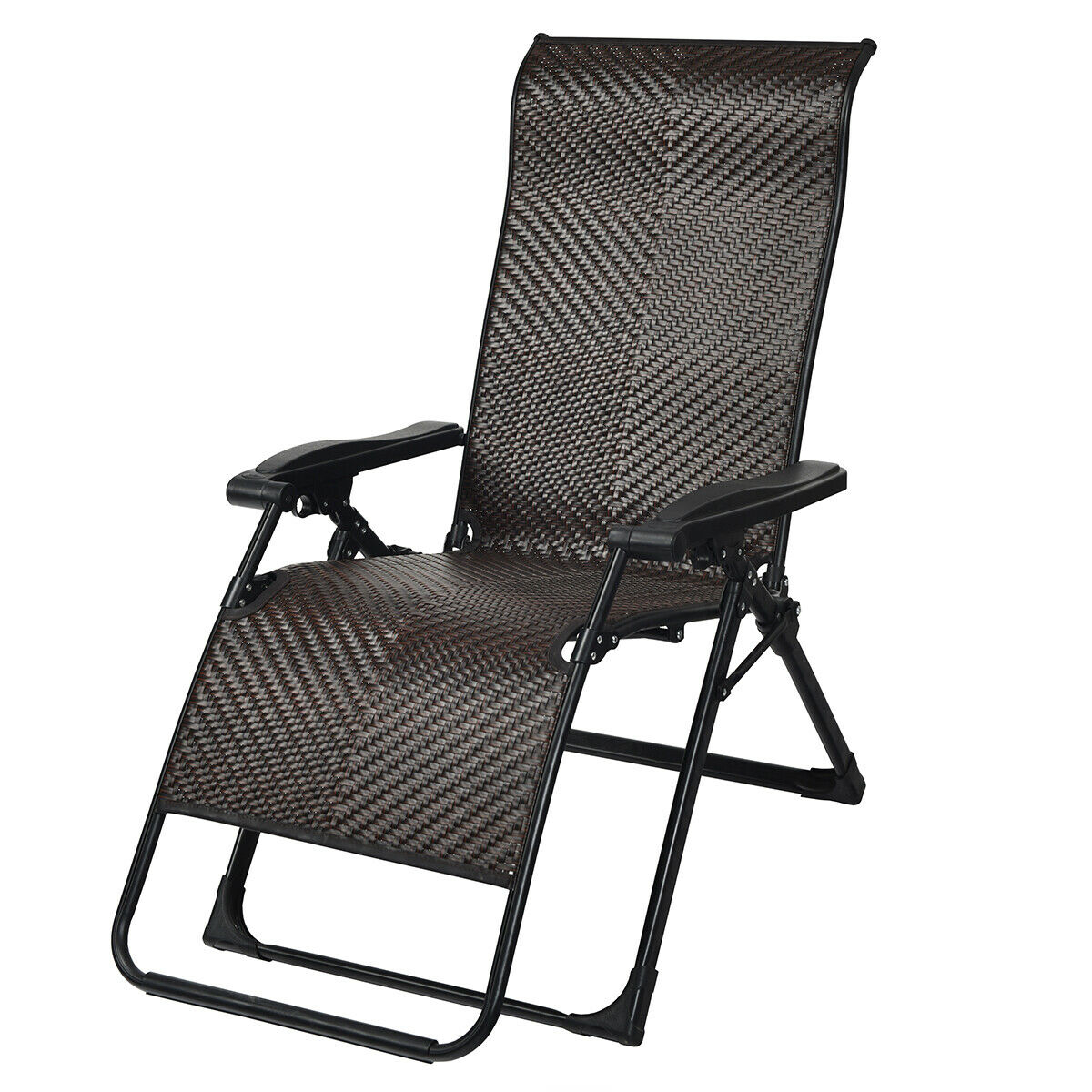 Mondawe Patio Rattan Zero Gravity Lounge Chair-Mondawe