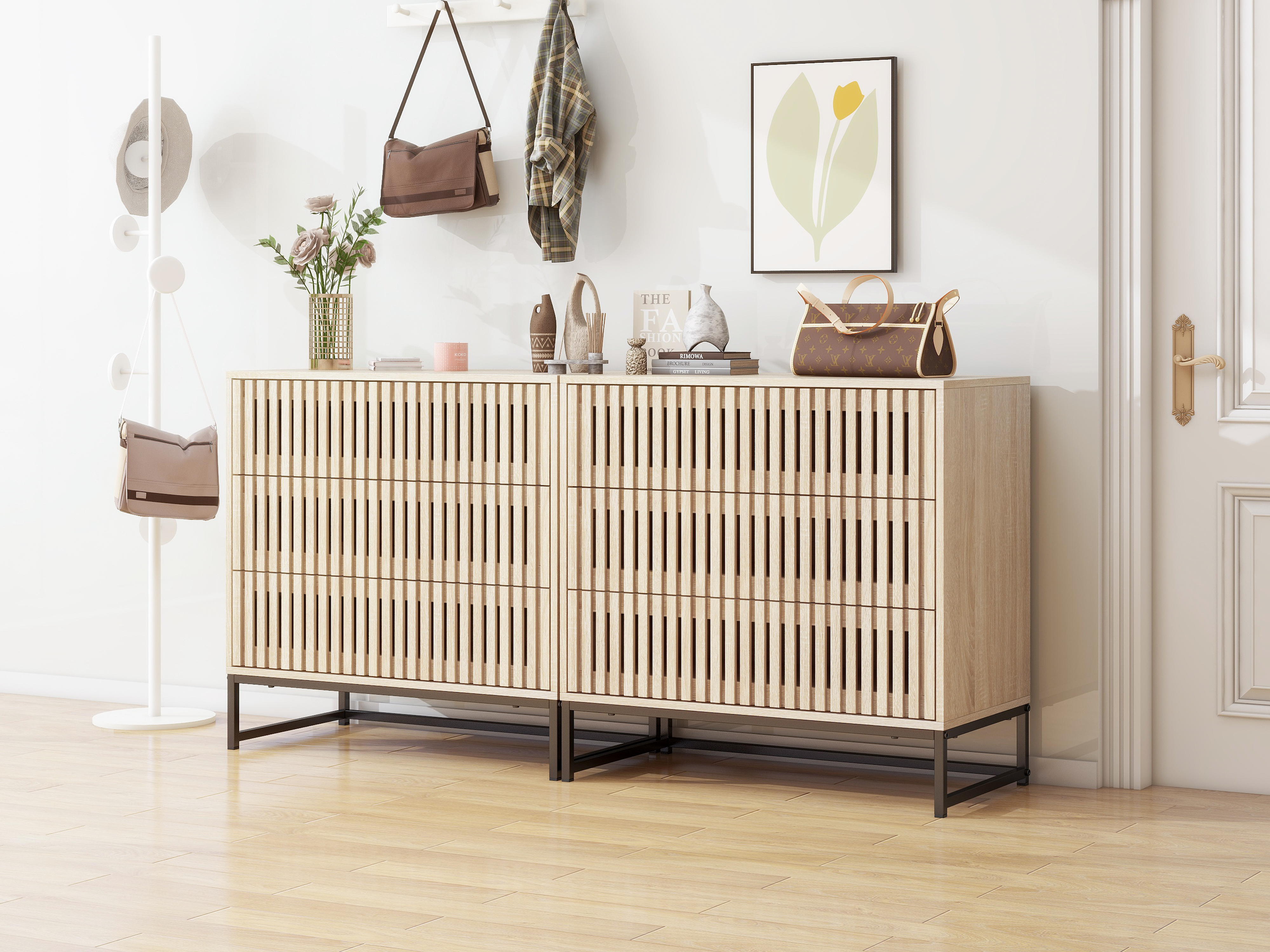 3 drawer cabinet, Accent Storage Cabinet, Suitable for Living Room, Bedroom, Dining Room, Study