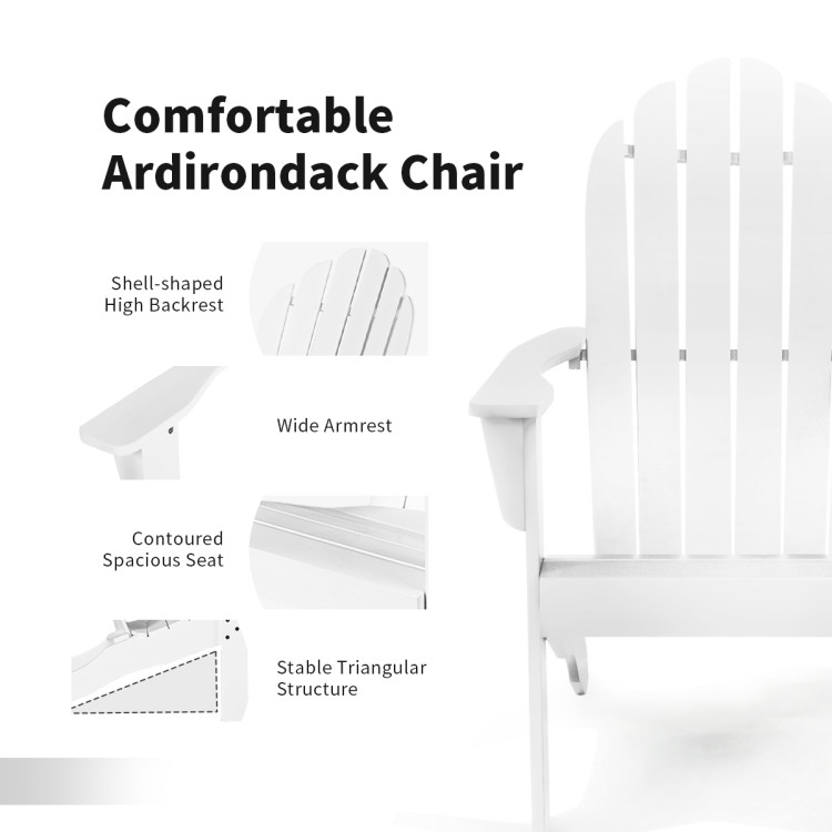 Mondawe Outdoor Stationary Adirondack Chair with Slat Seat For Yard and Garden-Mondawe
