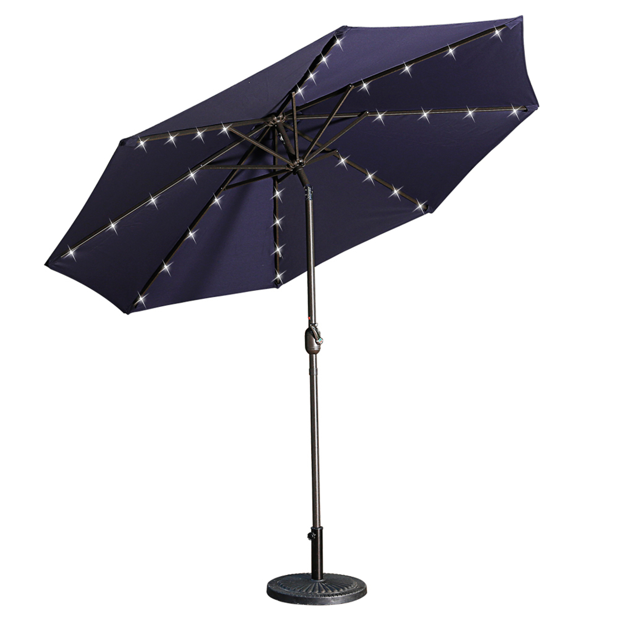 Mondawe 9 Ft 32 LED Round Solar Patio Market Umbrella-Mondawe