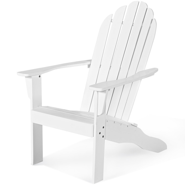 Mondawe Outdoor Stationary Adirondack Chair with Slat Seat For Yard and Garden-Mondawe