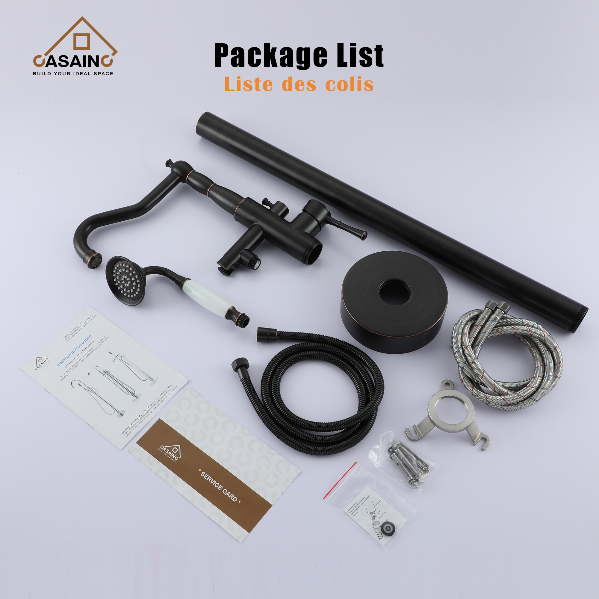 Single Handle Classical Freestanding Bathtub Faucet with Hand Shower Hand