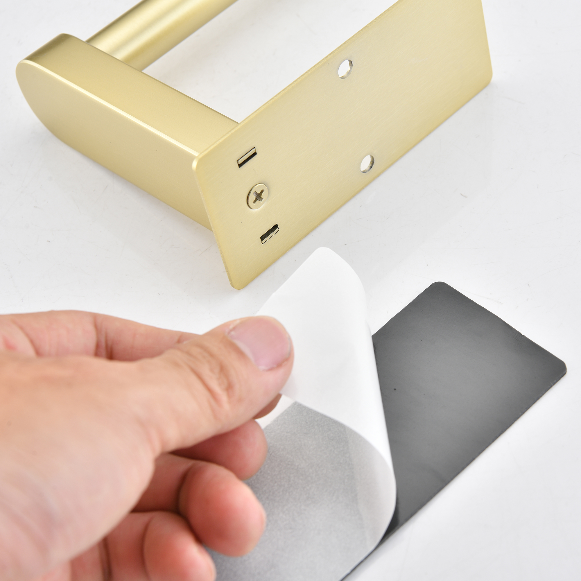  2-Pack 12 in. Wall-Mount Stainless Steel Paper Towel Holder Self Adhesive Paper Towel Holders in Brushed Nickel/Brushed Gold/Matte Black