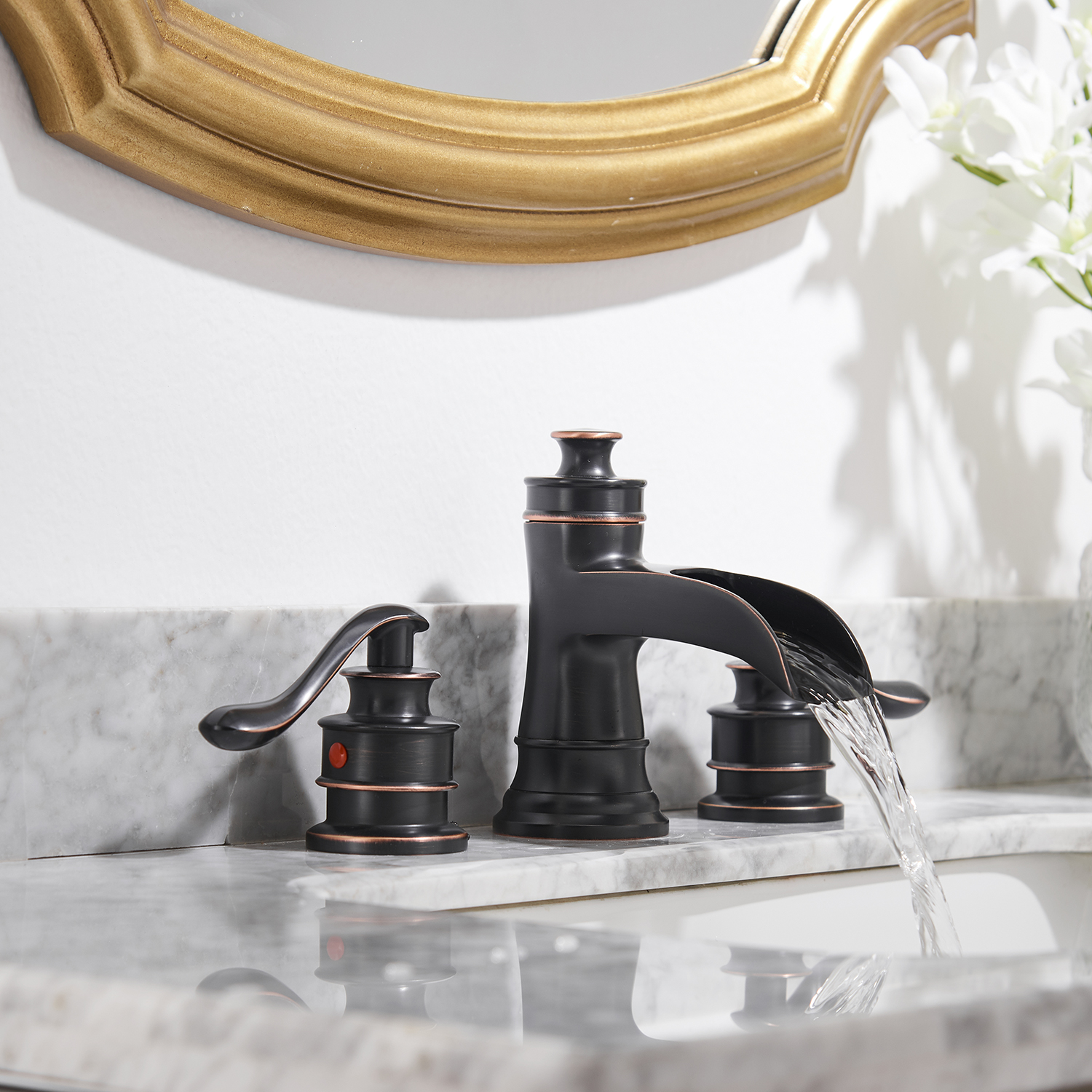 Classic Retro Style 8 in. Widespread Double Handle Bathroom Faucet with Drain Kit Included in Oil Rubbed Bronze