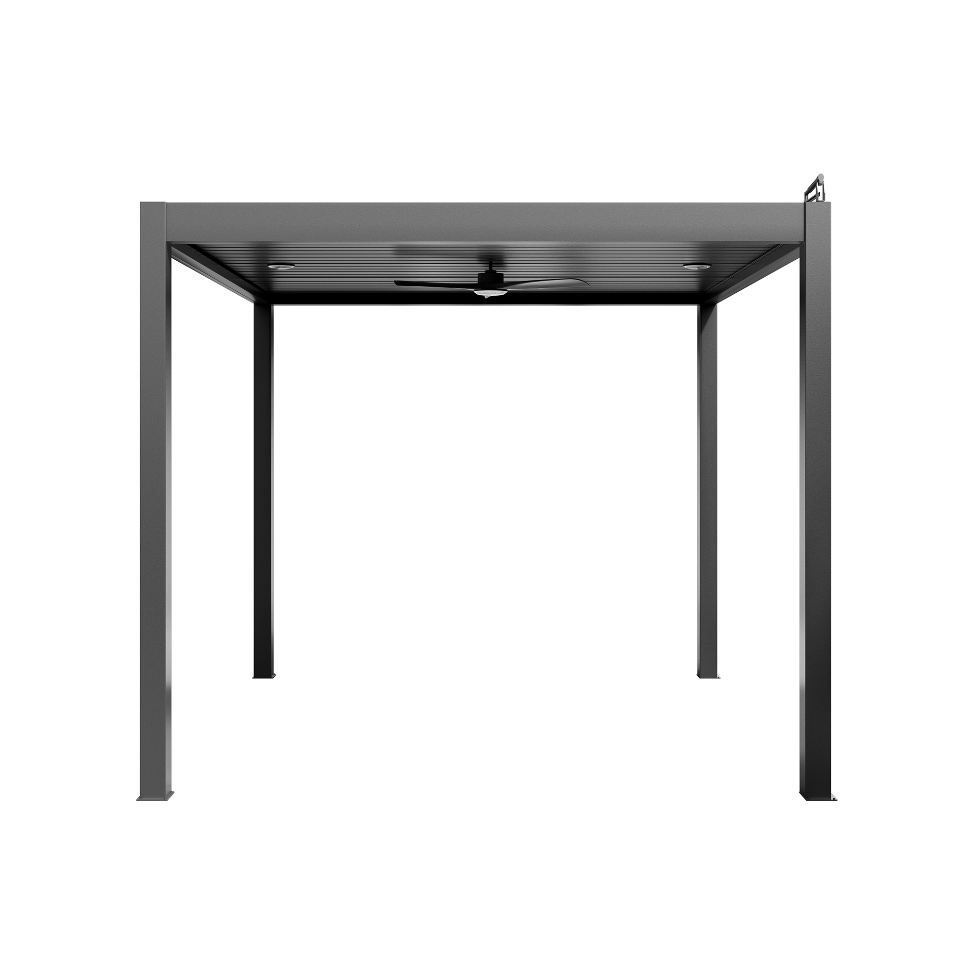 Aluminum Outdoor Pergola Gazebo with Adjustable Louvered Roof and Solar-Powered LED Lights – Modern Weather-Resistant Patio Shade Structure