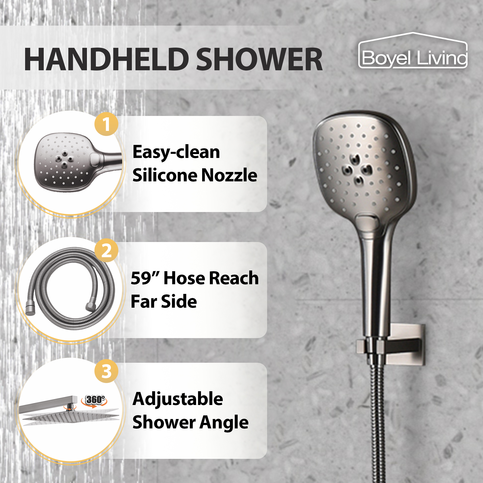 10" Wall Mounted 2 Function Dual Shower Head System with Handheld