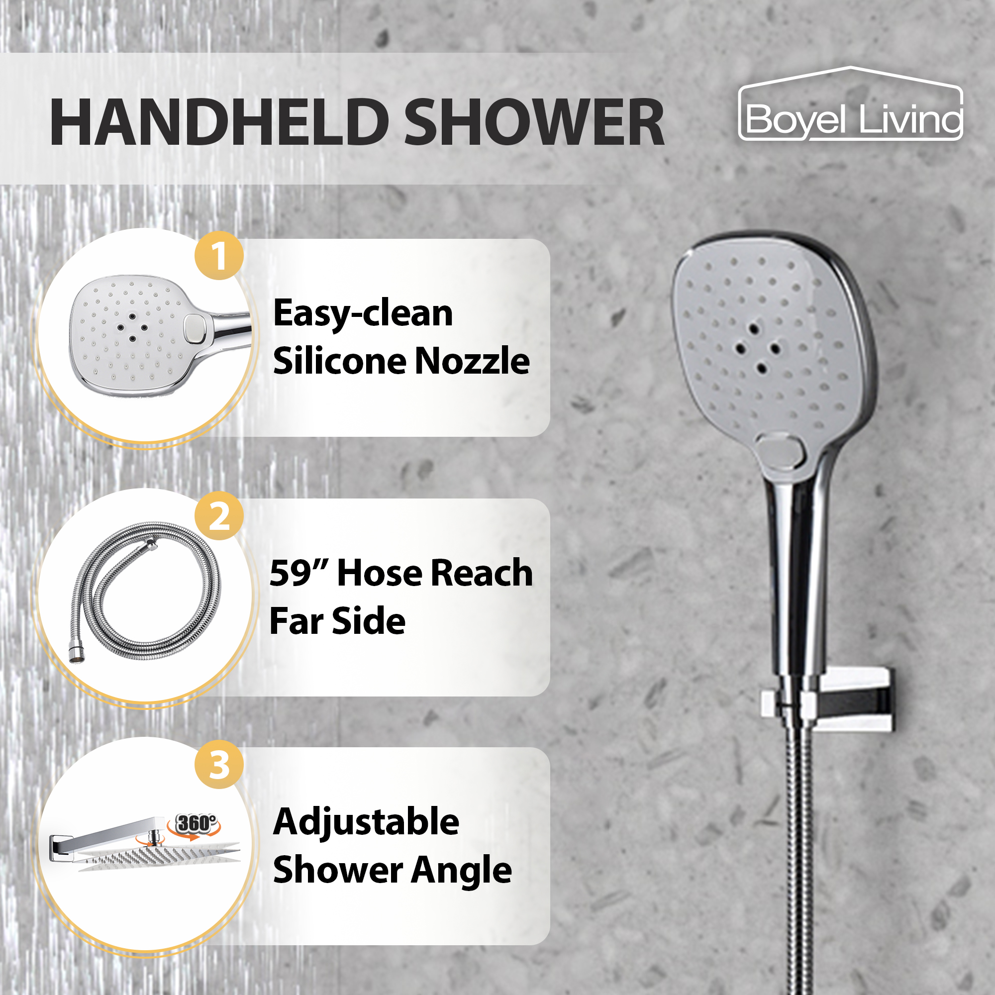 10" Wall Mounted 2 Function Dual Shower Head System with Handheld