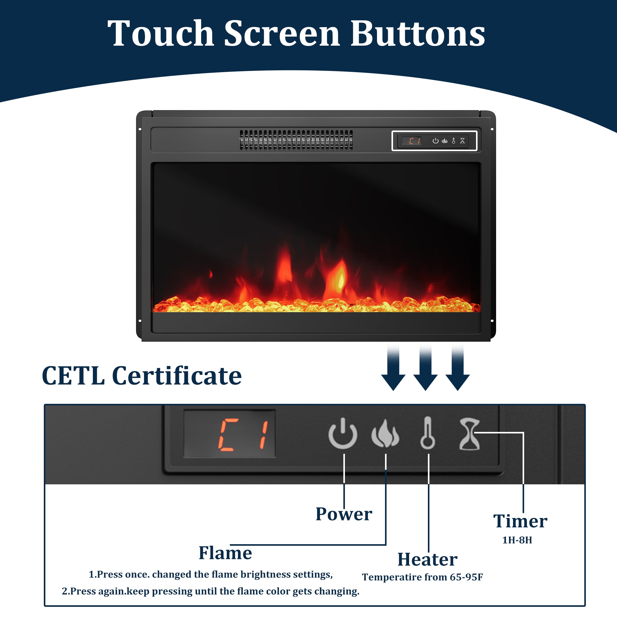 59.53'' TV Cabinet with Electric Fireplace