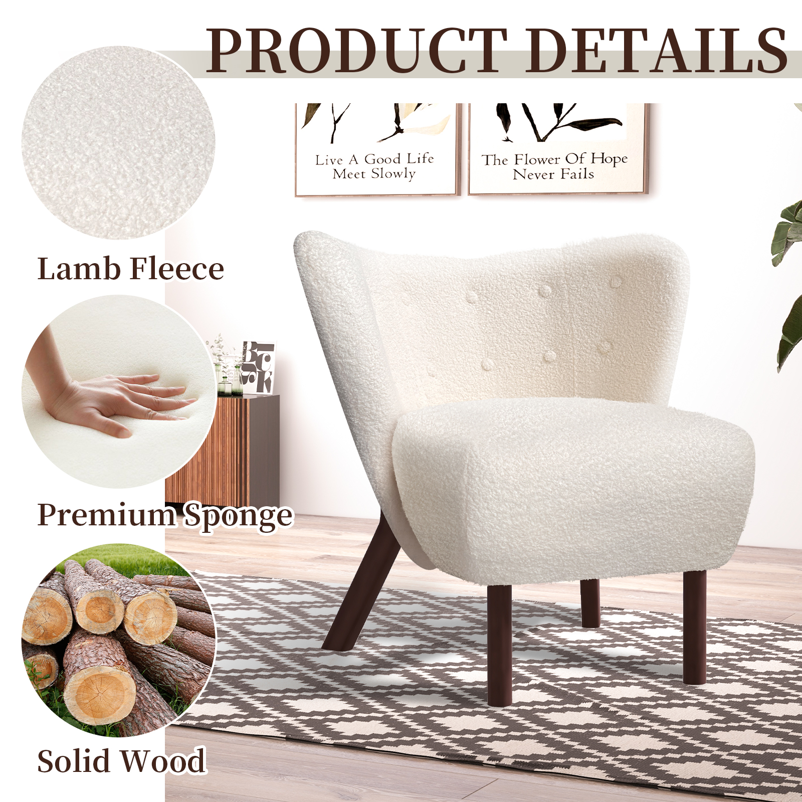 Modern Accent Chair Comfy Lounge Chair Upholstered Side Chair