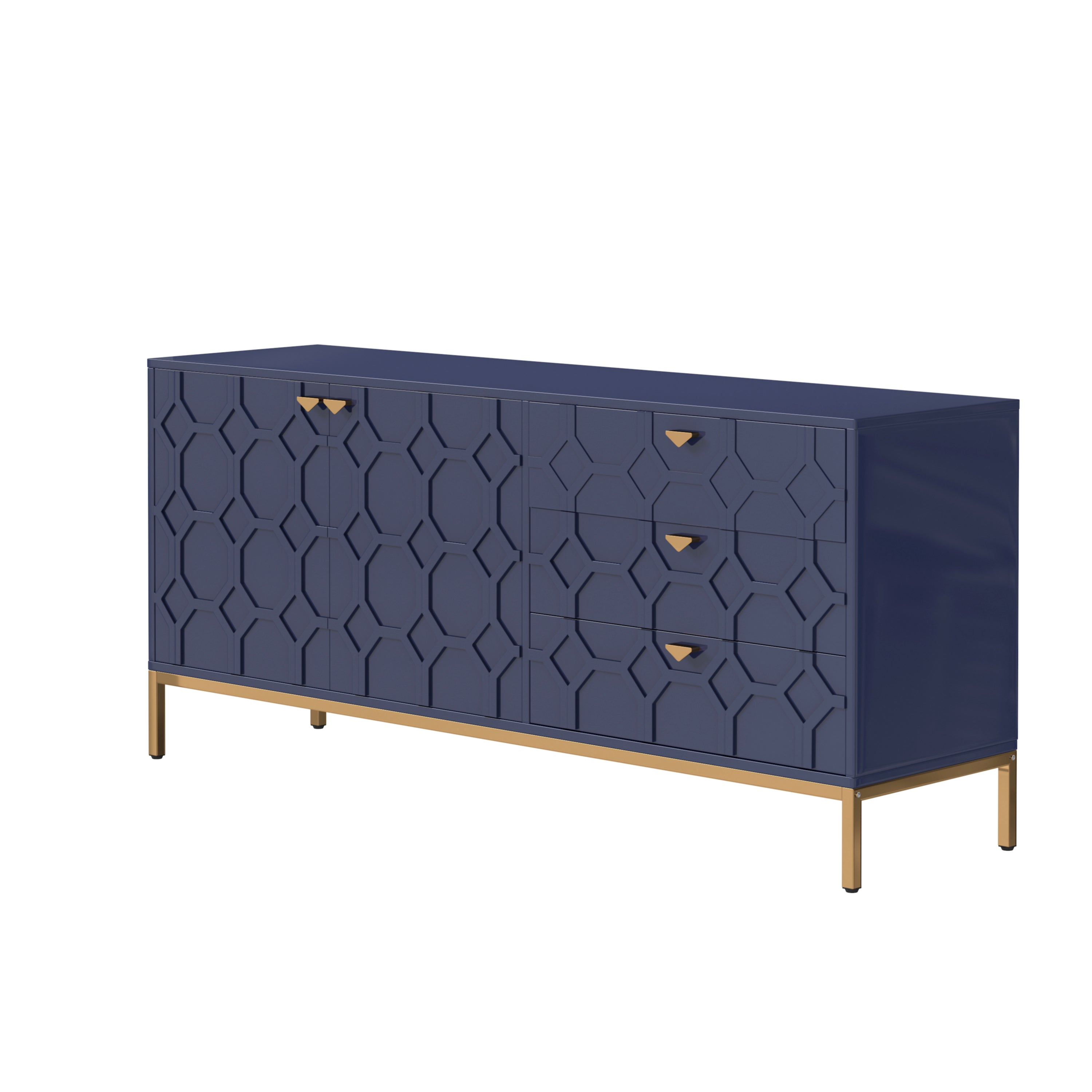 Sideboard Cabinet with Storage 3 Drawers & 2 Doors, Console Table with Storage Cabinet Buffet Cabinet for Living Room, Dining Room, Entryway