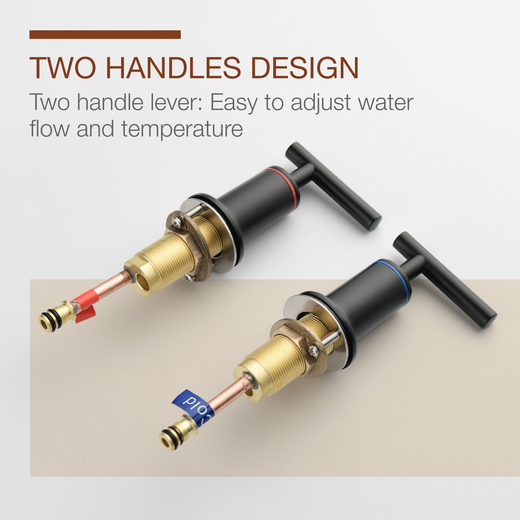 Mondawe 8-in Brass 3 Hole Widespread Double Handle Bathroom Sink Faucet in Black/Gold/Nickel-Mondawe