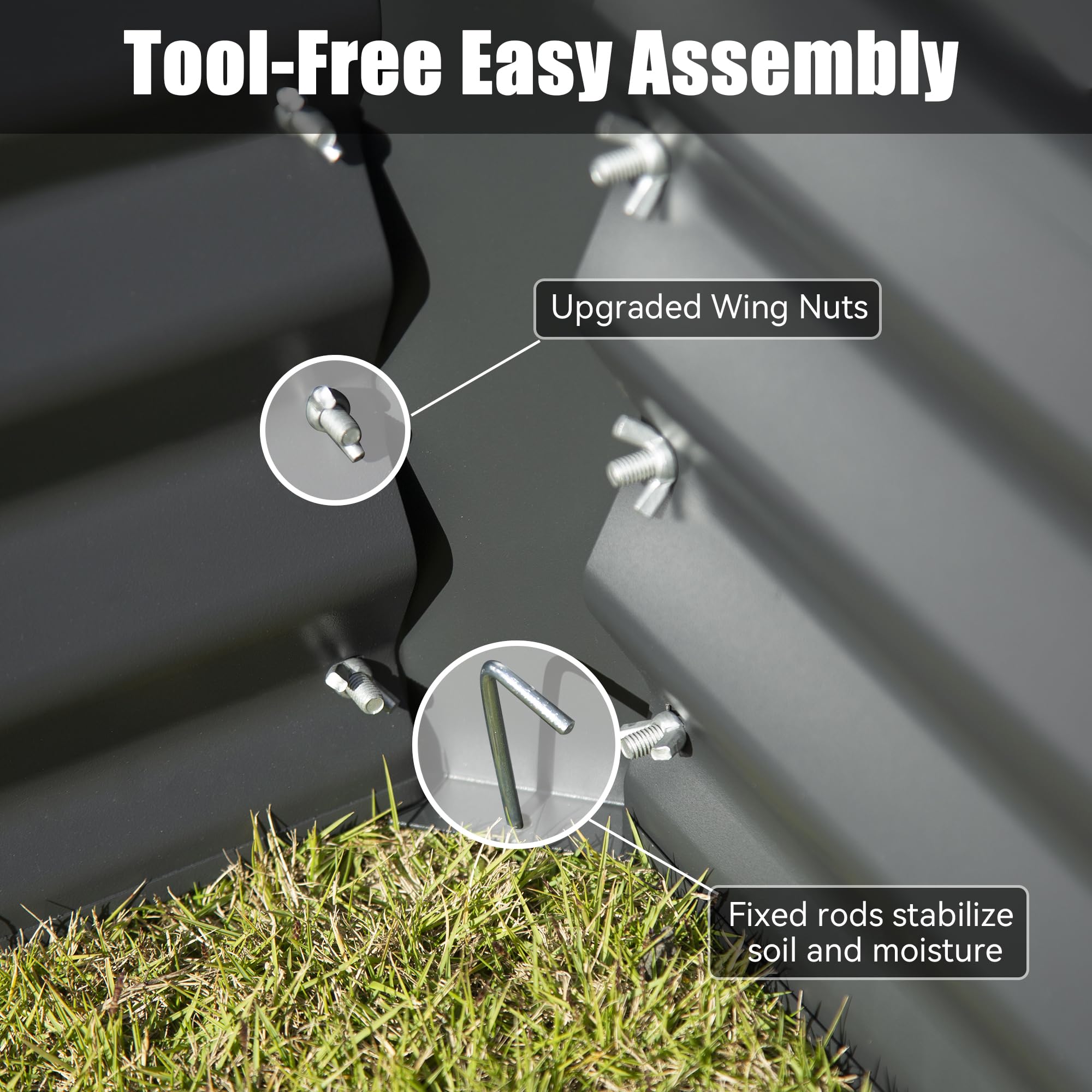 6x3x1ft Galvanized Raised Garden Bed, Outdoor Planter Garden Boxes Large Metal Planter Box for Gardening Vegetables Fruits Flowers,Gray/Silvery/Green