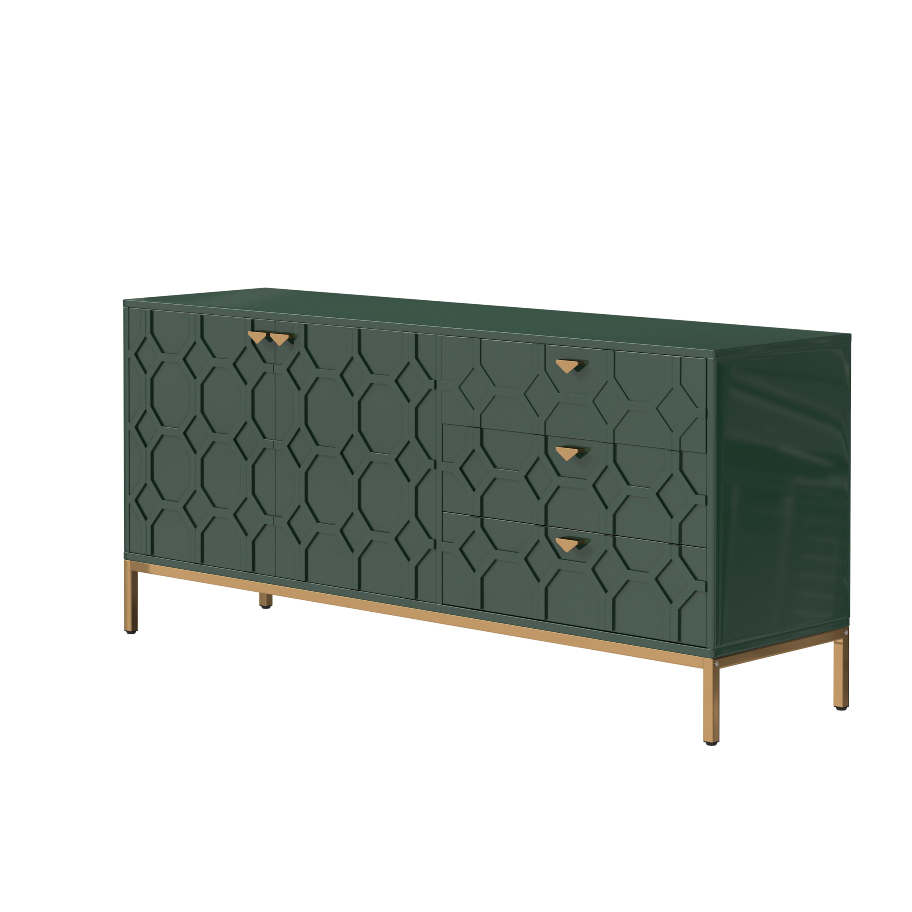 Sideboard Cabinet with Storage 3 Drawers & 2 Doors, Console Table with Storage Cabinet Buffet Cabinet for Living Room, Dining Room, Entryway