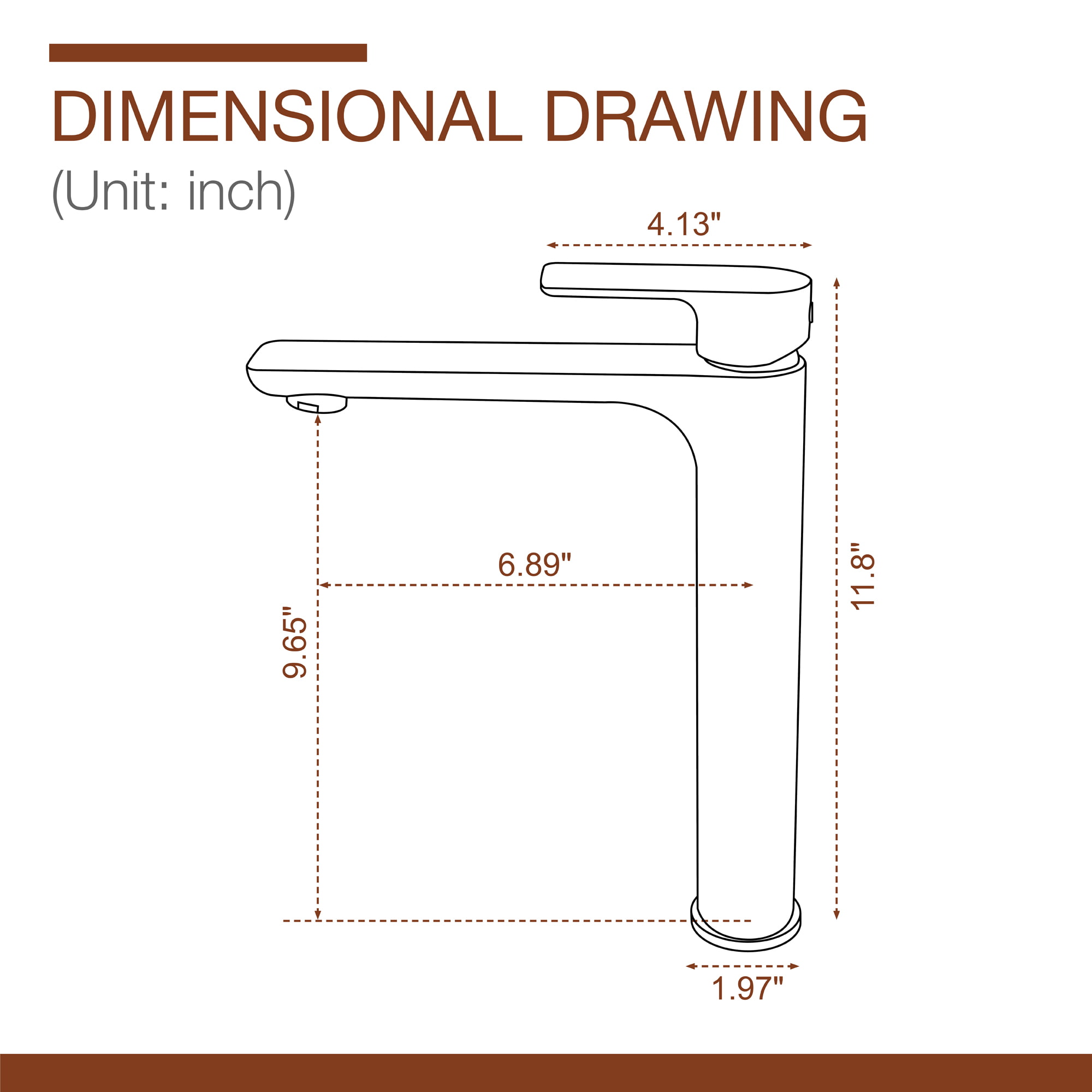 Mondawe Single Hole Modern Bathroom Faucet in Black/Gold-Mondawe