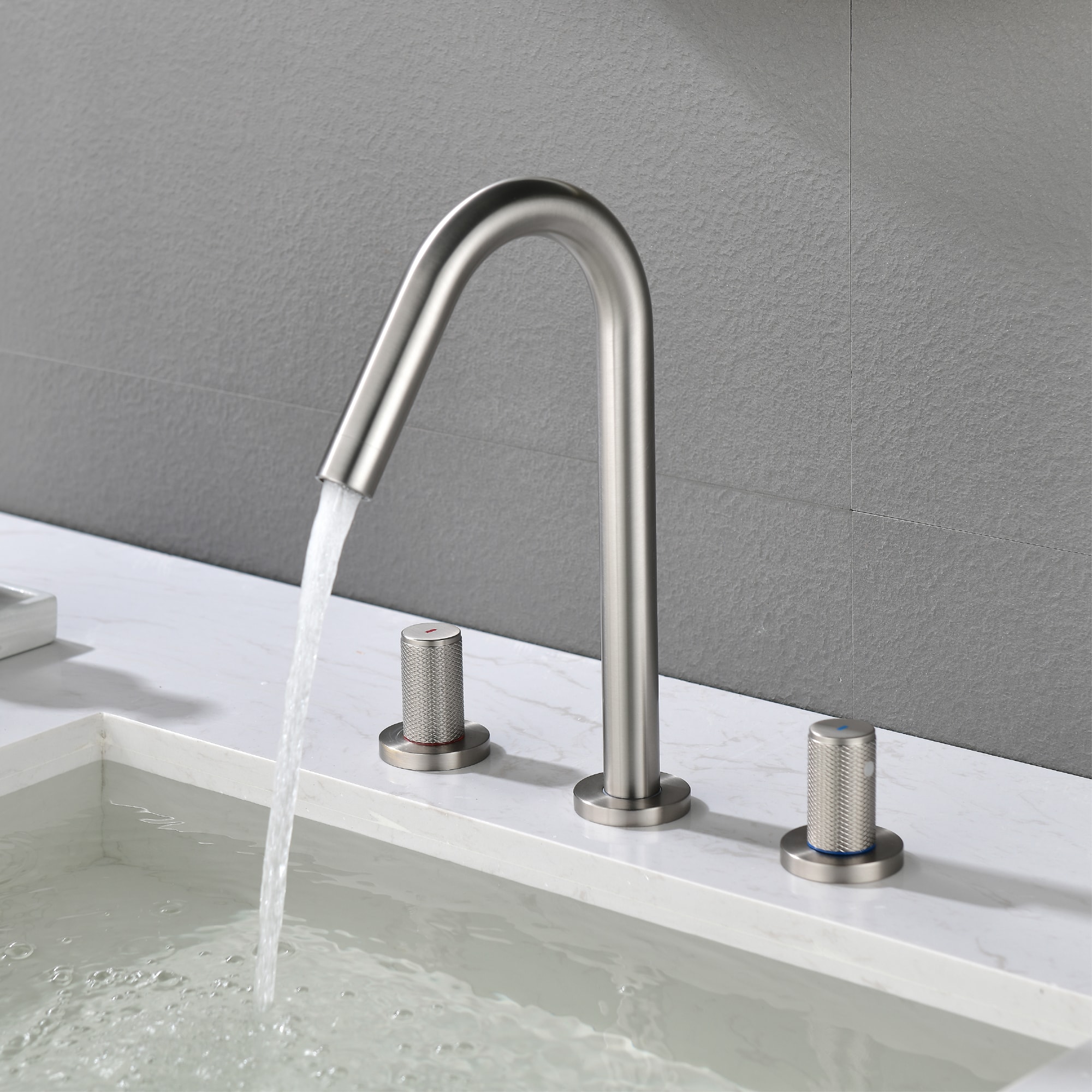 Mondawe Double Handle 8-Inch Center Wide-Spread Bathroom Faucet-Mondawe