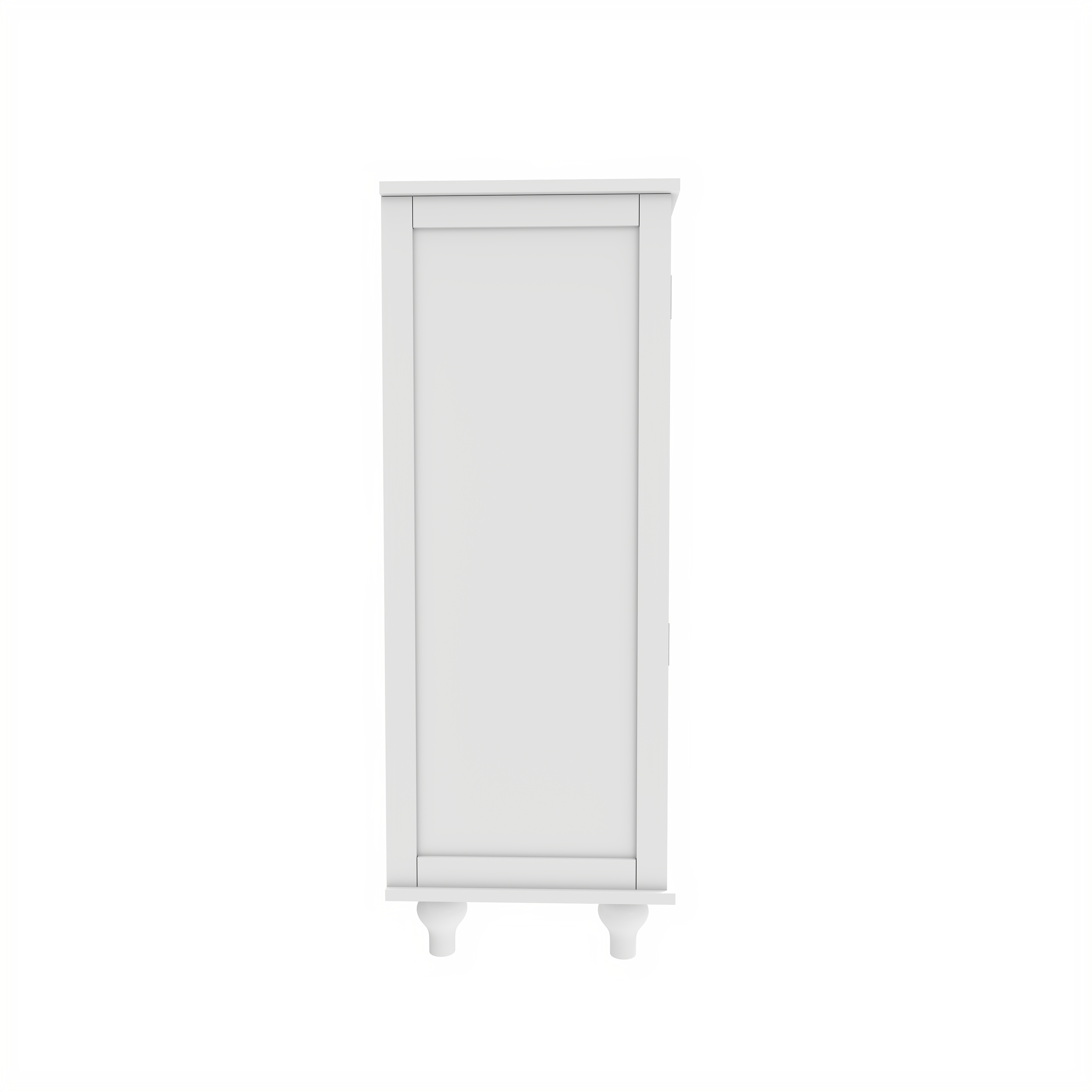 Minimalist White Buffet Cabinet with Double Glass Doors and Drawer, Modern Wooden Storage Sideboard Cupboard for Living room, Dining Room Hallway Entryway 