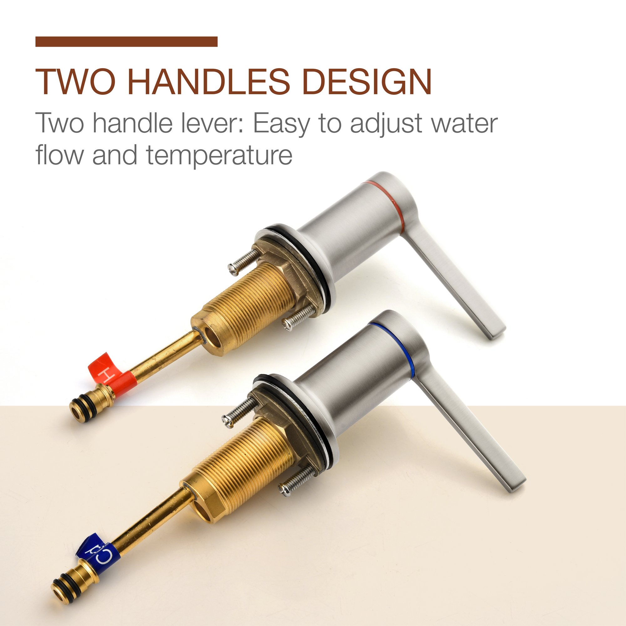 Mondawe Double Handle 8 Inch Brass 3 Hole Widespread Bathroom Sink Faucet in Black/Gold/Nickel-Mondawe