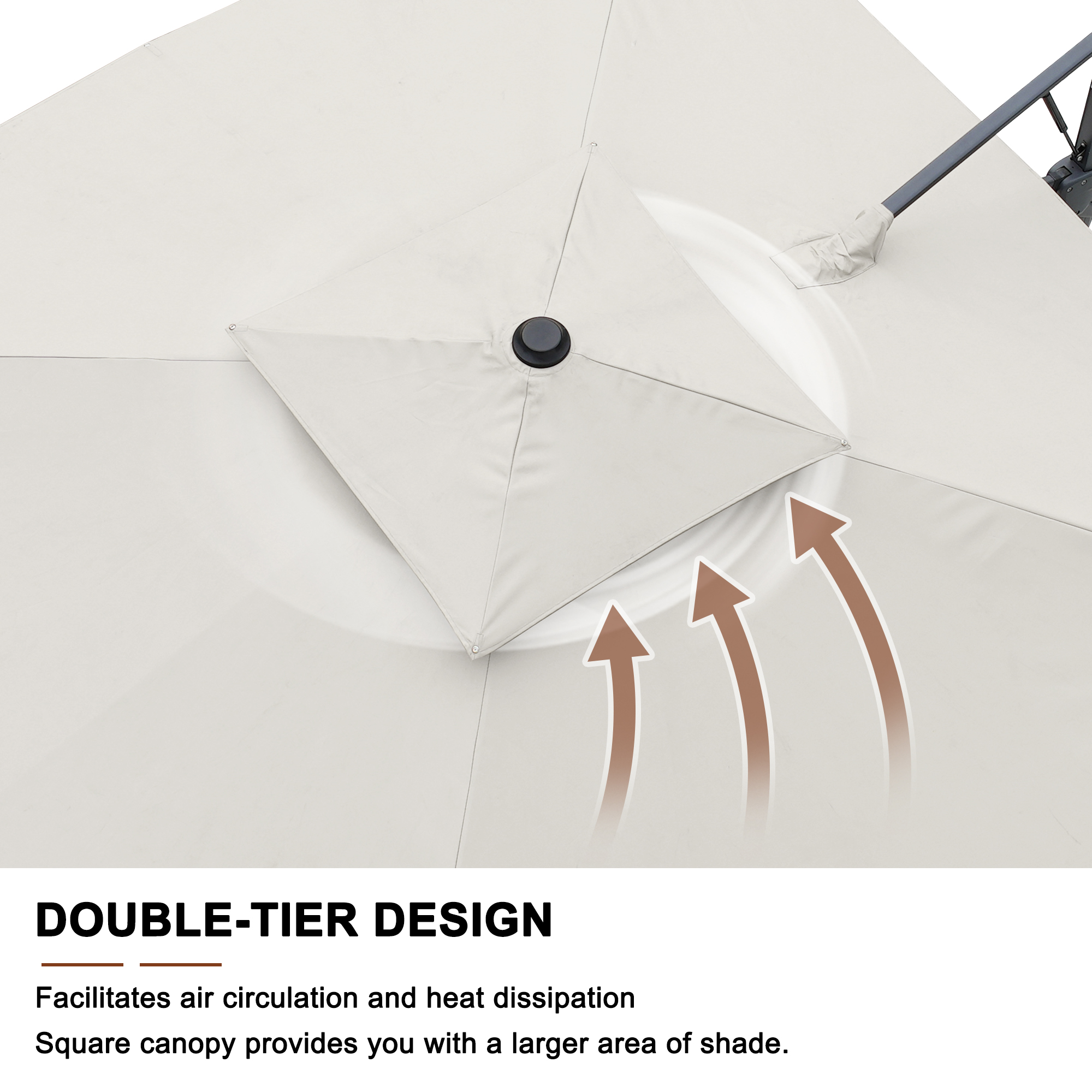 Cantilever Patio Umbrella with Base 10 ft Aluminum Outdoor Umbrellas