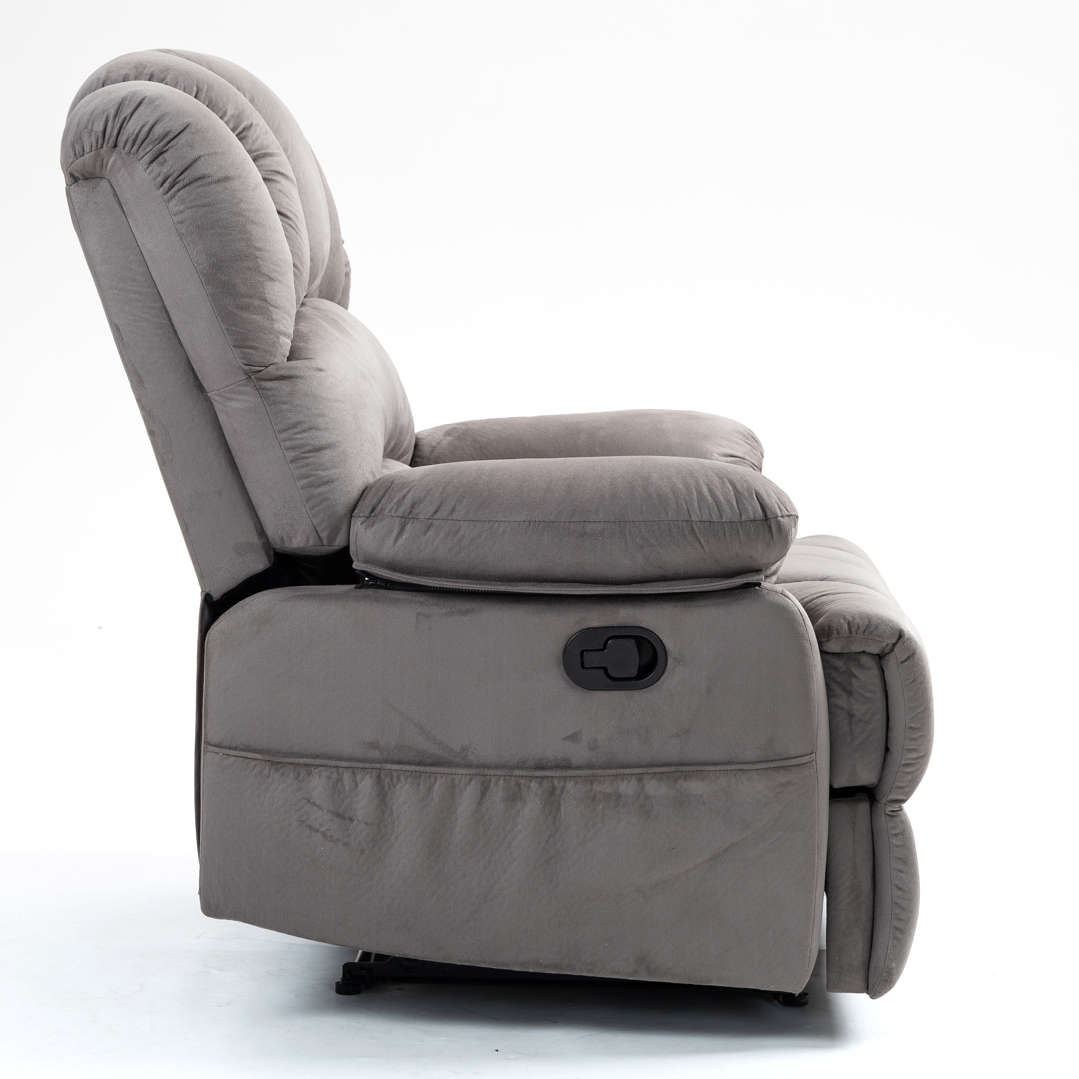 Large Manual Recliner Chair in Fabric for Living Room, Beige/Dark Gray/Yellow/Grey
