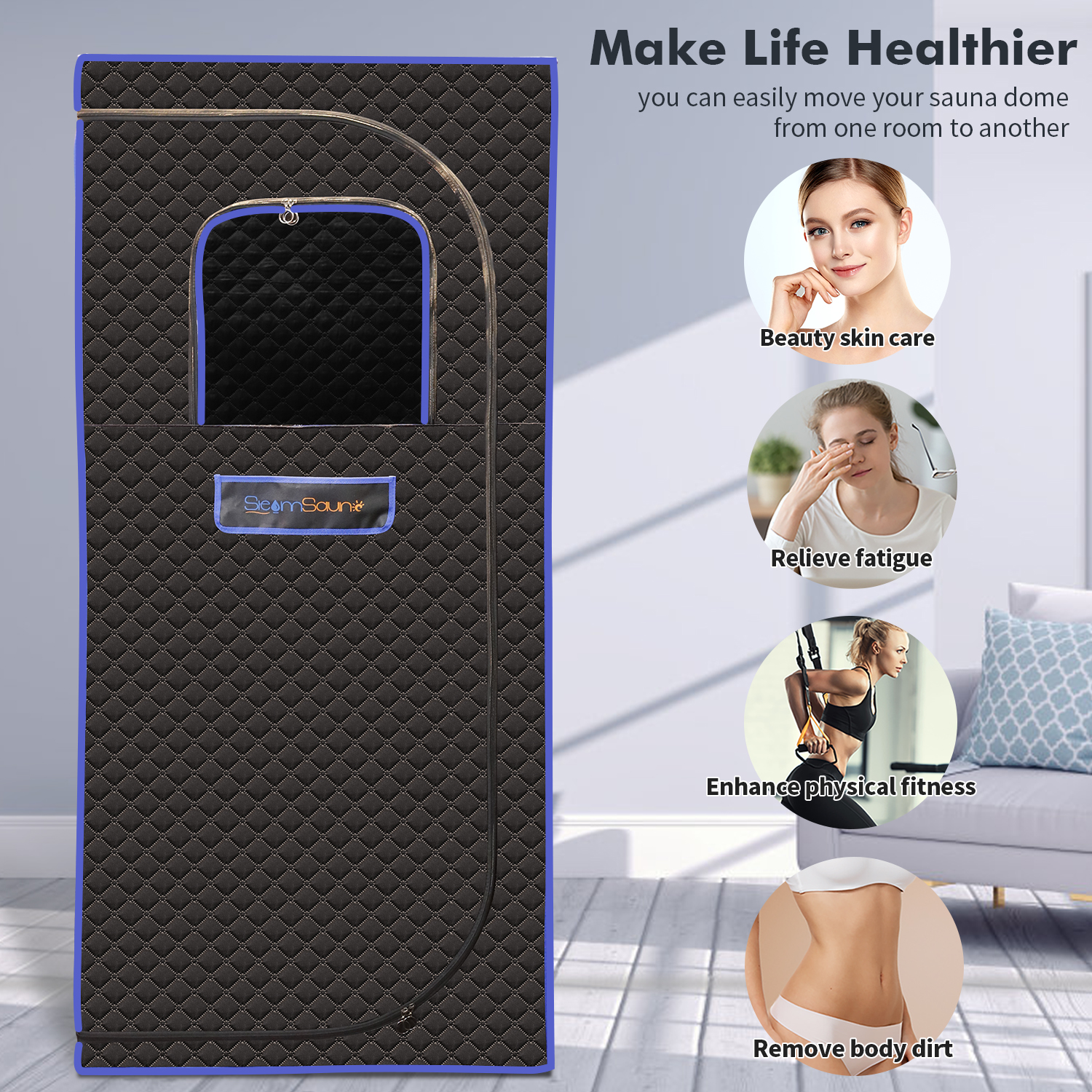 Sojourner Portable Sauna for Home - Steam Sauna Tent, Personal Sauna - Sauna Heater, Tent, Chair, Remote Included for Home Sauna - Enjoy Your Own Personal Spa 