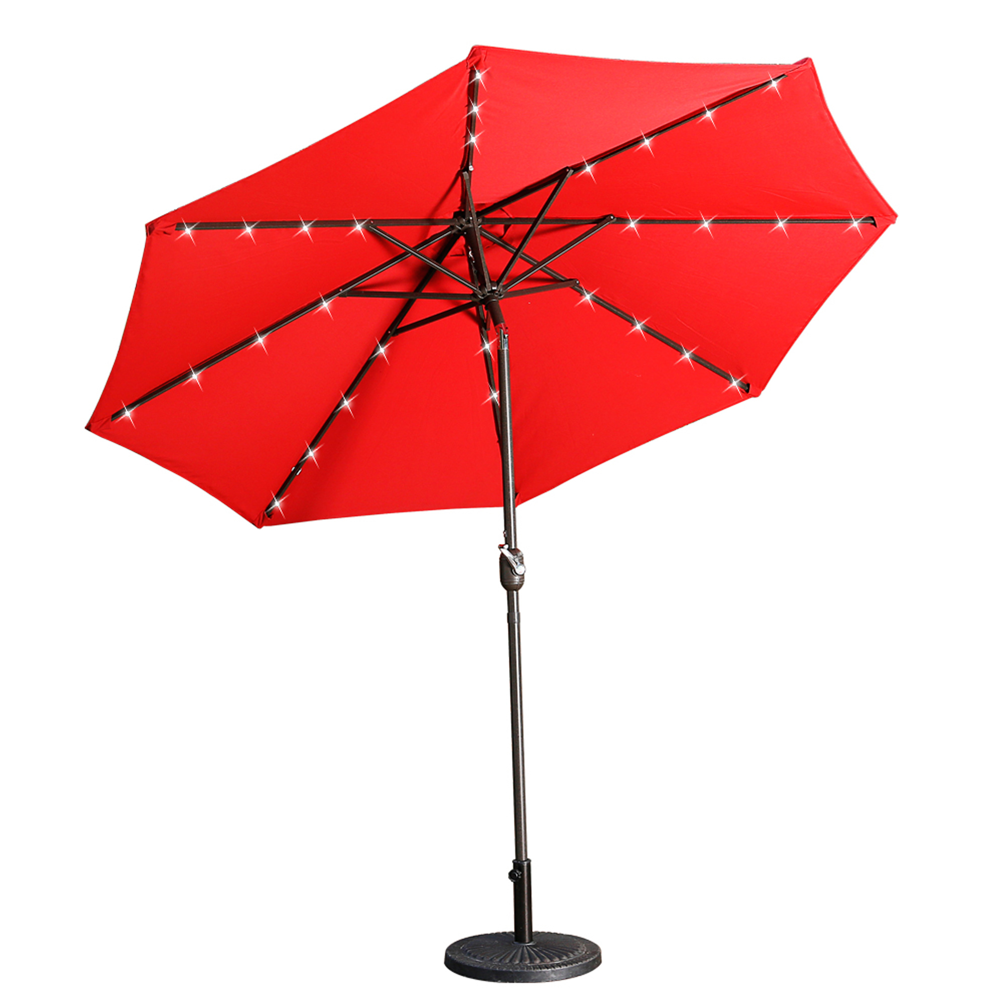 Mondawe 9 Ft 32 LED Round Solar Patio Market Umbrella-Mondawe
