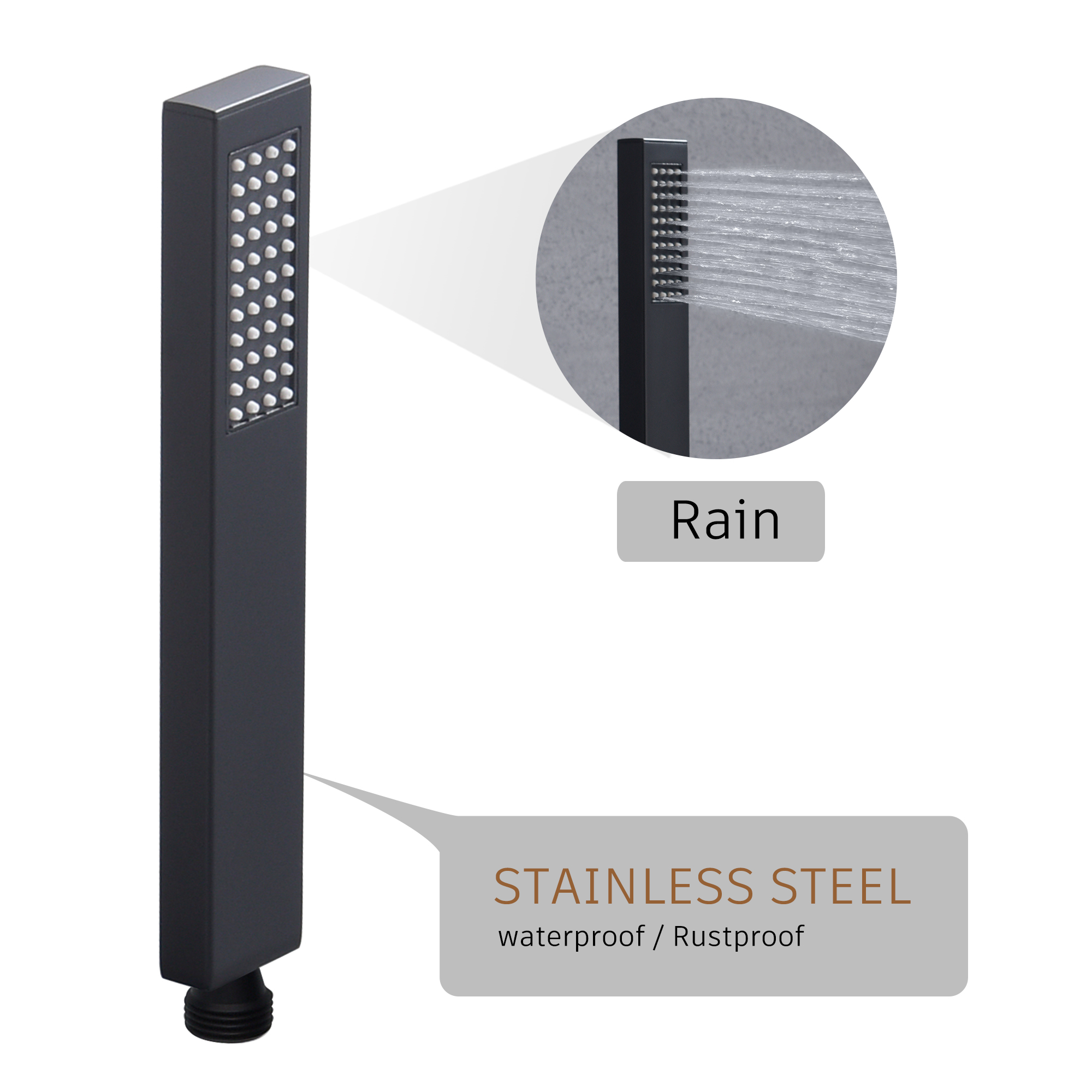 12" Thermostatic Complete Shower System with Rough-in Valve & 6 Body Jets Brushed Gold/Chrome/Matte Black