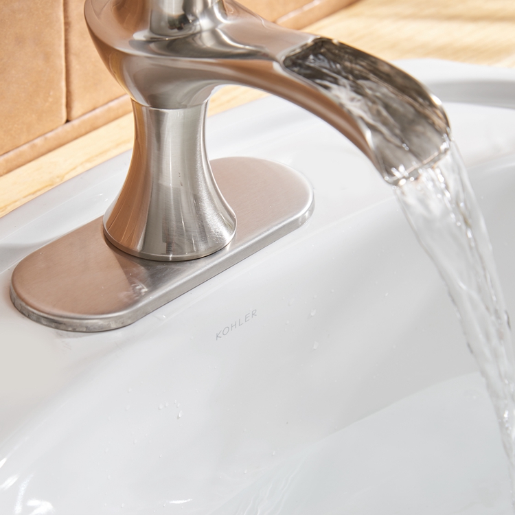 Boyel Living Single Handle Single Hole Bathroom Faucet with Deckplate Included, Pop Up Drain, Water Supply Hoses in Oil Rubbed Bronze/Brushed Nickel