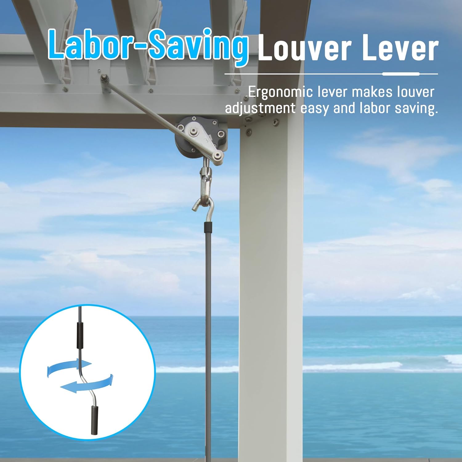 Louvered Pergola 10X13FT, Aluminum Pergola with Adjustable Roof, Aluminum Frame, Efficient Drainage System, Outdoor Pergola for Patio, Deck, Garden