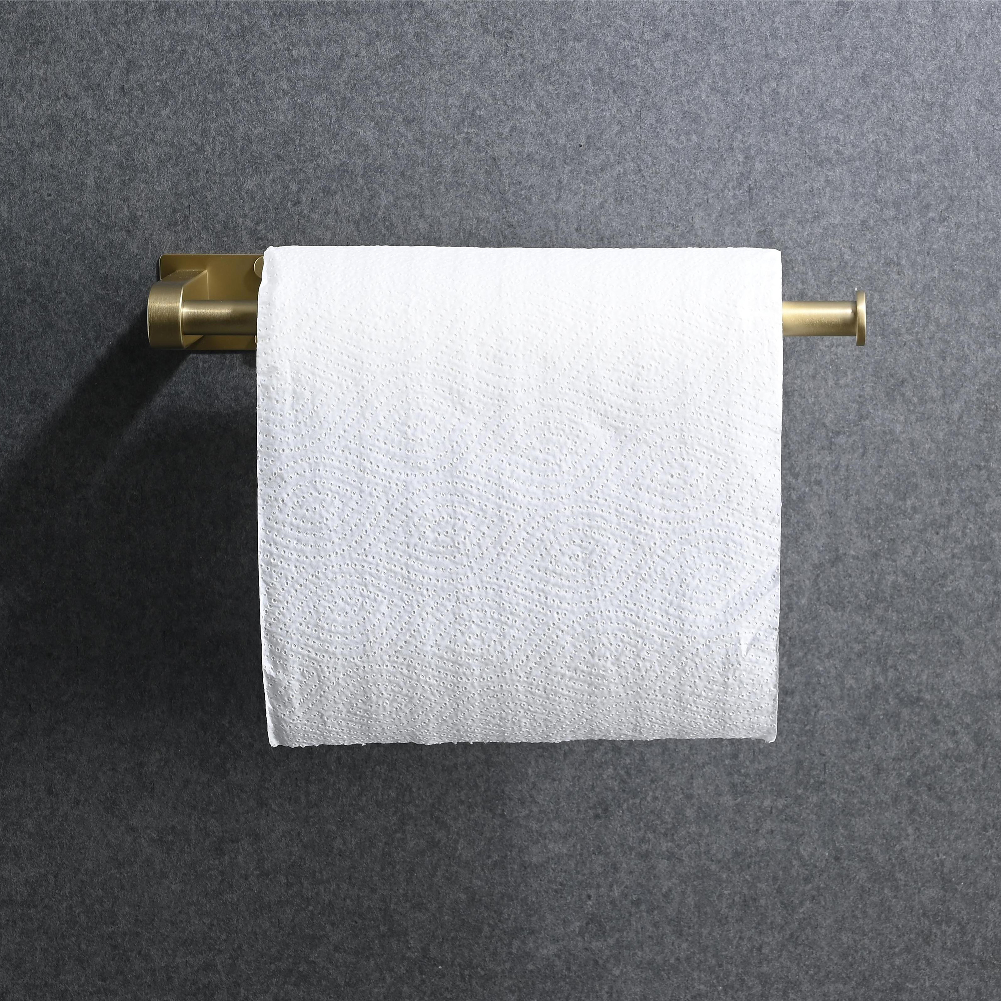  2-Pack 12 in. Wall-Mount Stainless Steel Paper Towel Holder Self Adhesive Paper Towel Holders in Brushed Nickel/Brushed Gold/Matte Black