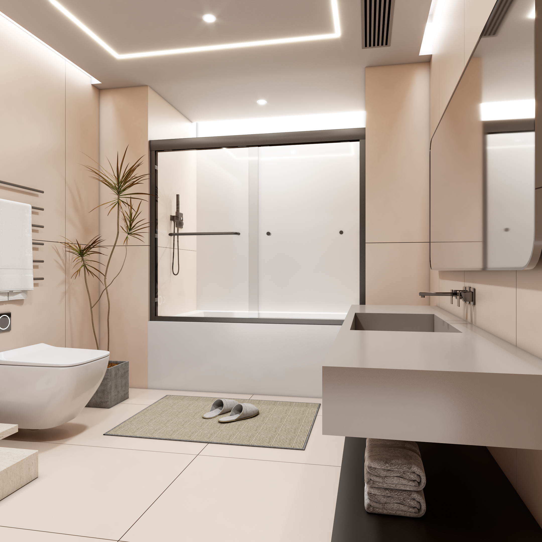 Bathtub Sliding Doors 60" W x 58" H, Semi-Frameless Double Sliding Shower Doors with 1/4 in. SGCC Tempered Glass, Bypass Bathtub Door in Matte Black, Tub Shower Door with Explosion-Proof Film