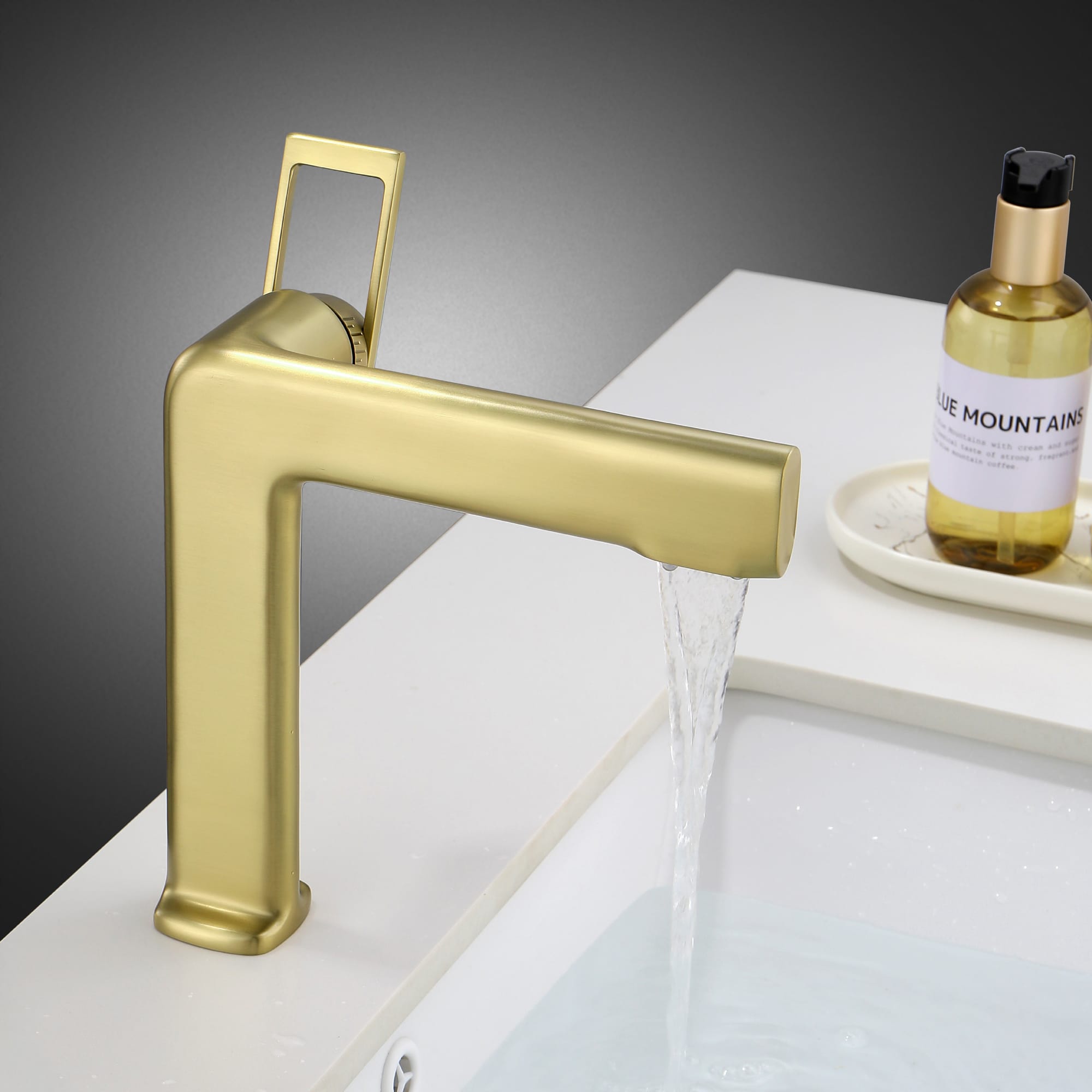 Mondawe Modern Design Single Hole Bathroom Faucet(Black/Gray/Gold)-Mondawe
