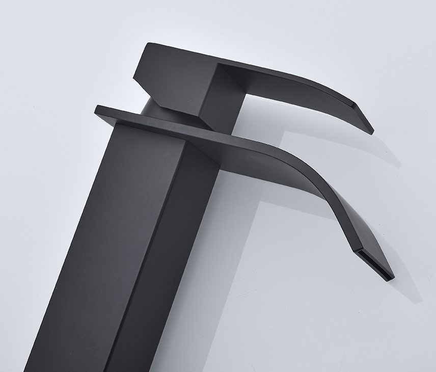 Mondawe Waterfall Spout Bathroom Faucet,Single Handle Bathroom Basin Sink Faucet