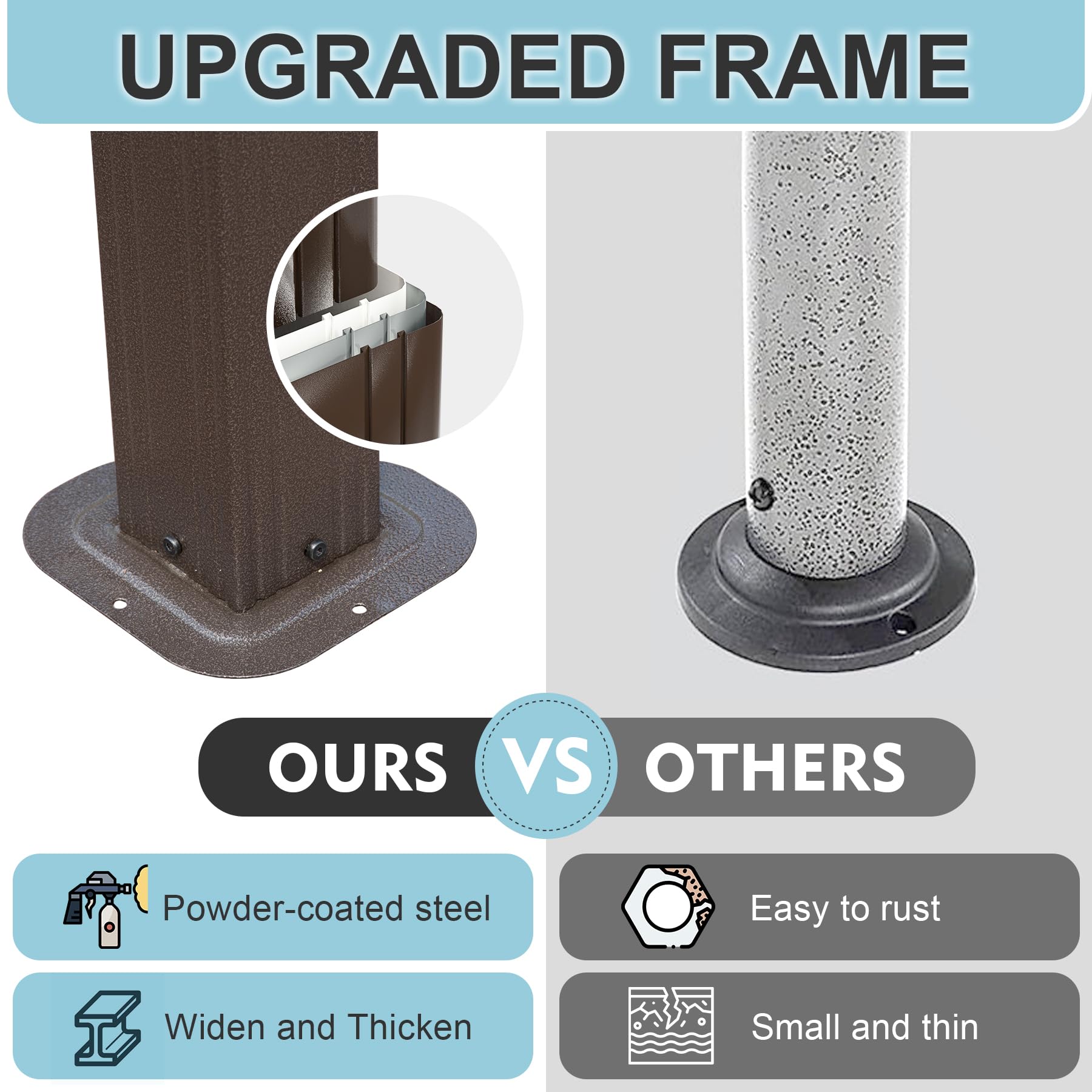 8x5FT Arc Roof, Grill Canopy for Outdoor Grill w/Double Galvanized Steel Roof and 2 Side Shelves, BBQ Gazebo Grill Tent for Patio Garden Backyard, Grey/Brown