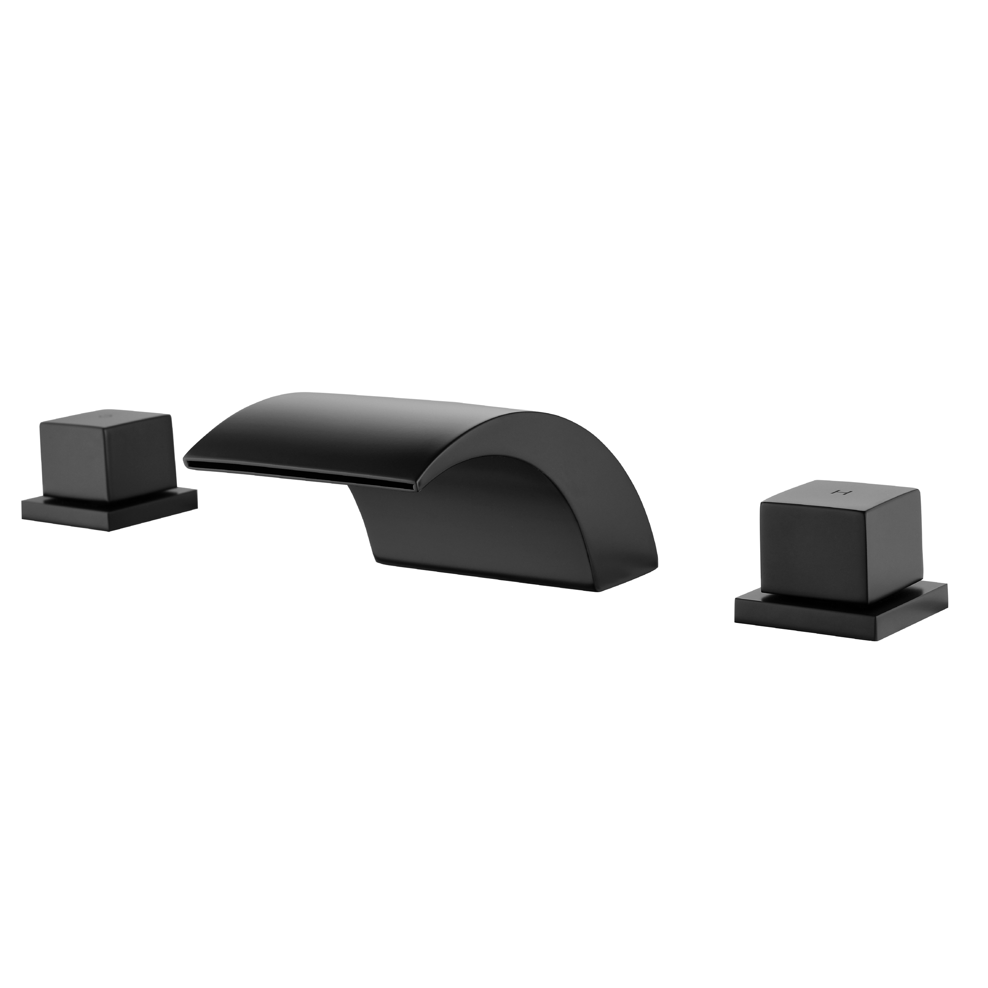 Mondawe Double Handle 8-Inch Center Wide-Spread Bathroom Faucet in Nickel/Gold/Black-Mondawe