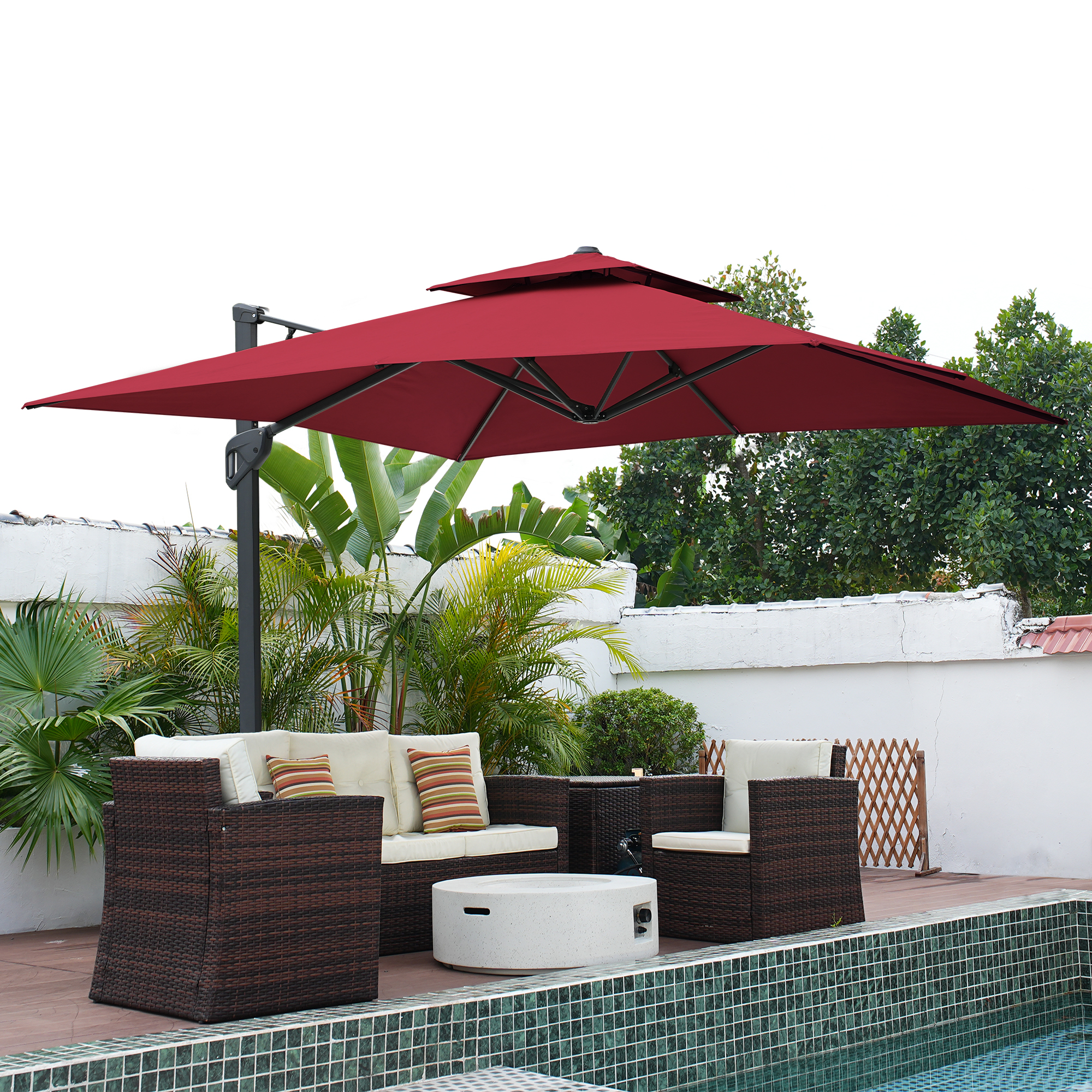 Cantilever Pool Umbrellas 10ft Cantilever Patio Umbrella with Base