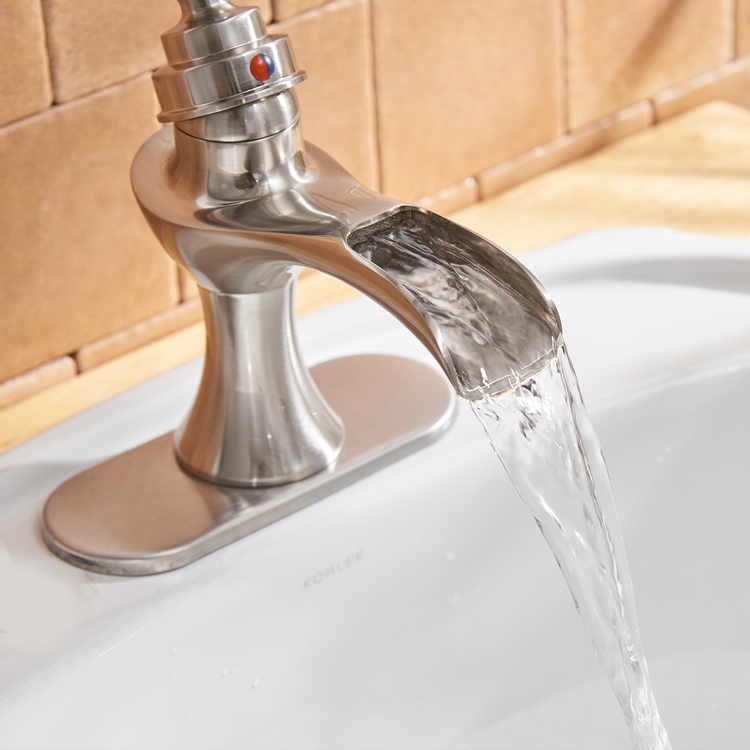 Boyel Living Single Handle Single Hole Bathroom Faucet with Deckplate Included, Pop Up Drain, Water Supply Hoses in Oil Rubbed Bronze/Brushed Nickel