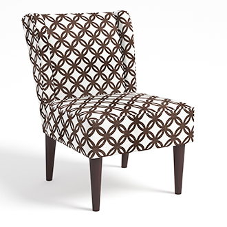 Accent Chair Printed Lounge Chair Armless Side Chair for Living Room Bedroom