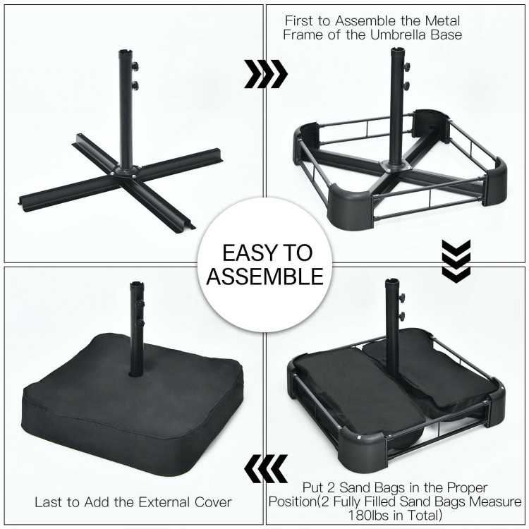 Mondawe 15ft Double-Sided Rectangular Patio Market Umbrella with Crank and Base-Mondawe