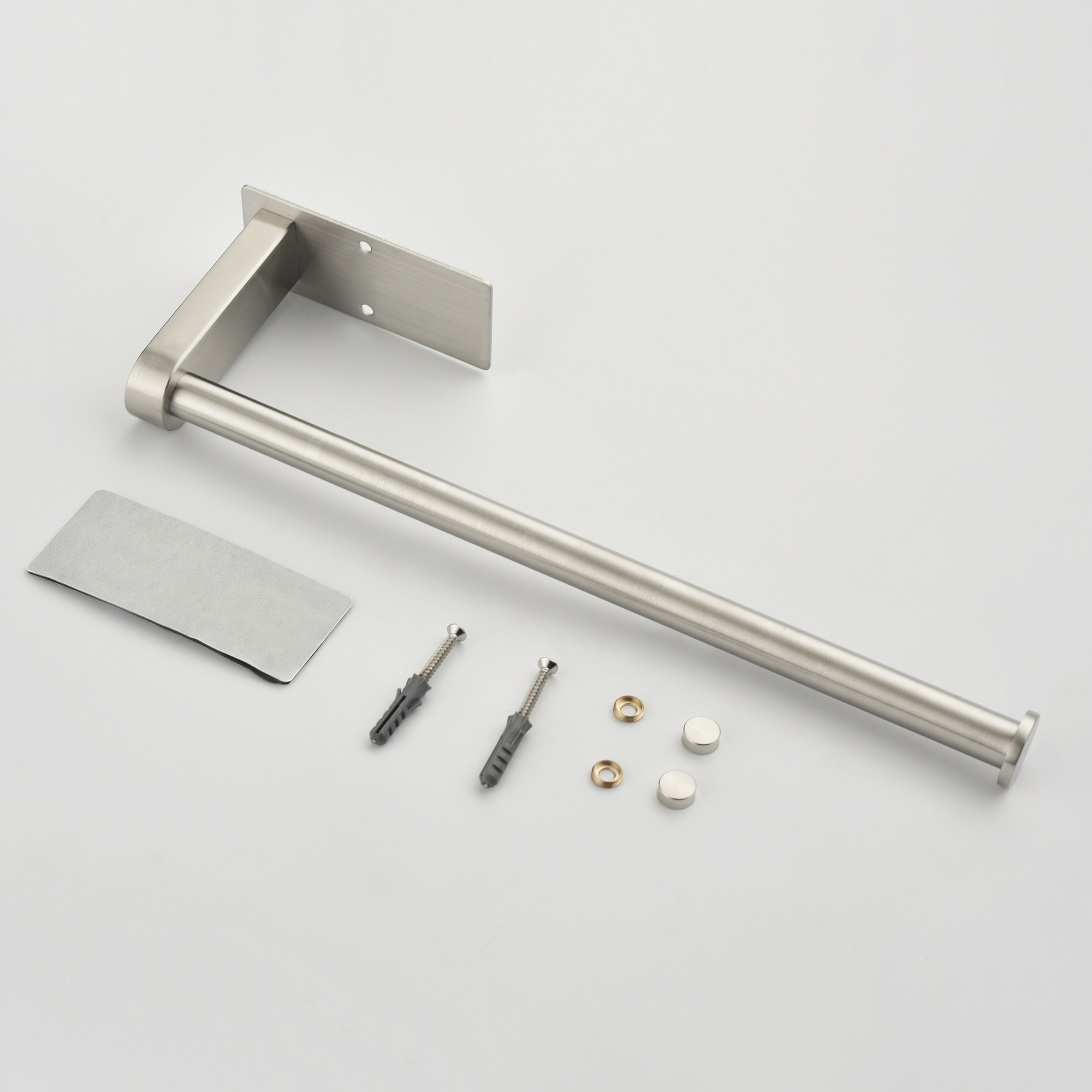  2-Pack 12 in. Wall-Mount Stainless Steel Paper Towel Holder Self Adhesive Paper Towel Holders in Brushed Nickel/Brushed Gold/Matte Black