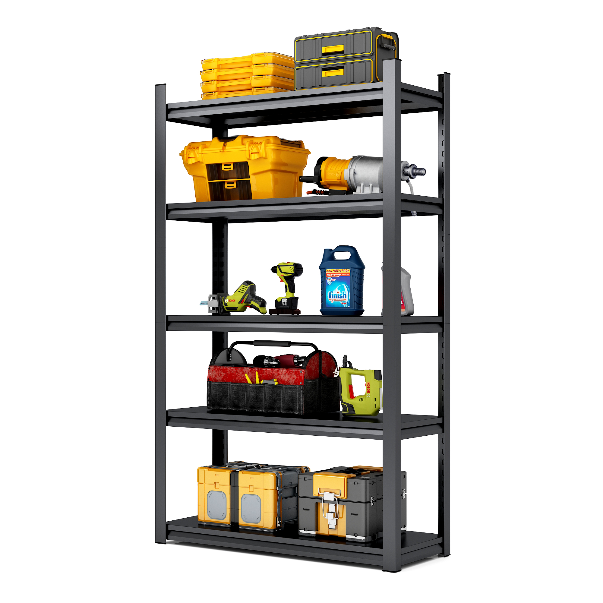 5 Tier Metal Shelves for Storage Garage Shelving 2000LBS Heavy Duty Storage Shelves Adjustable Garage Shelf Industrial Shelving Unit Storage Utility Rack