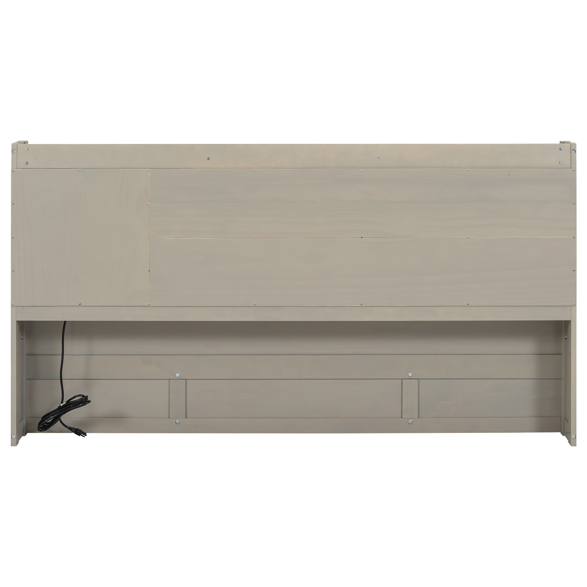 Twin Size Daybed Frame with Storage Bookcases and Underneath Storage, USB Charging Station, White/Gray 