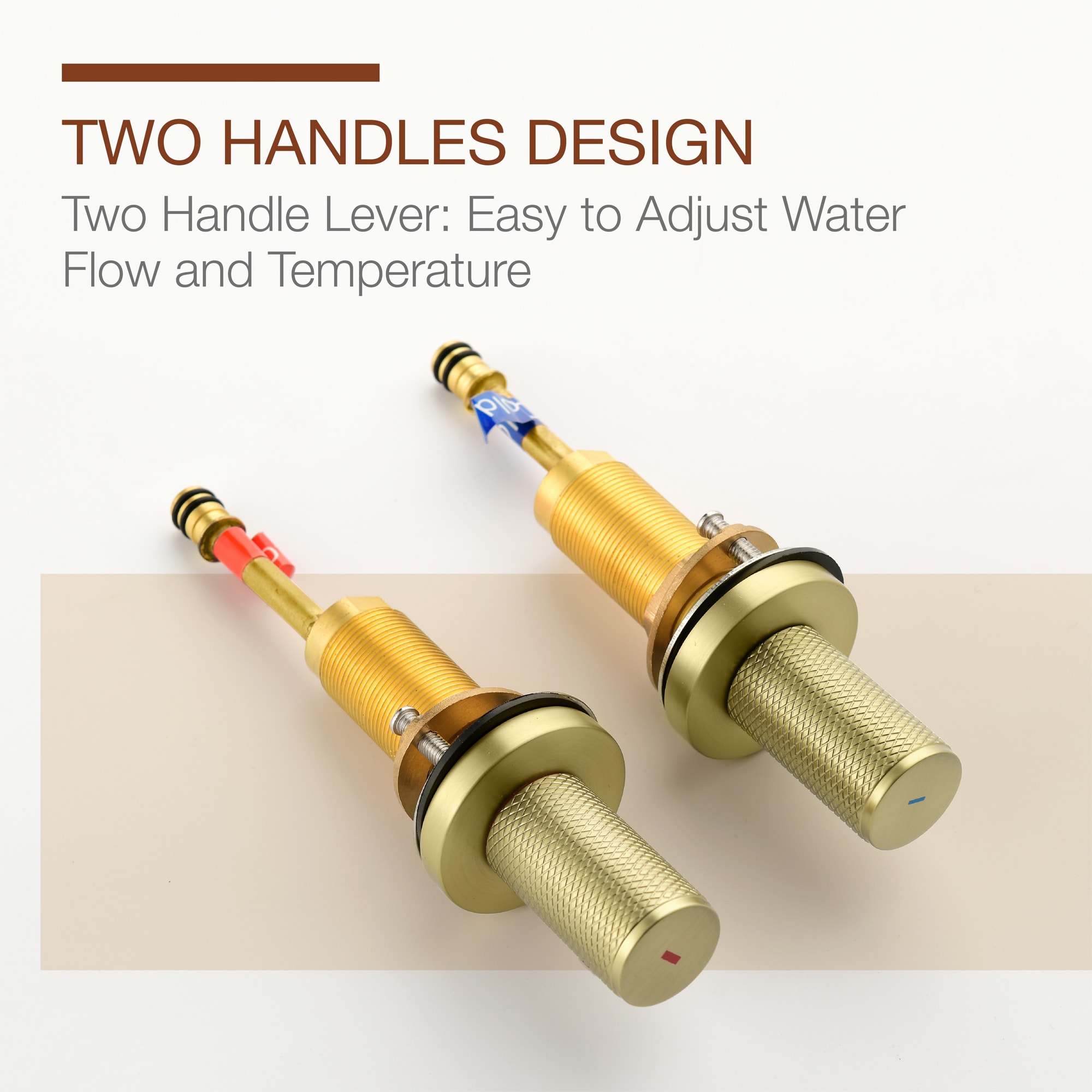 Mondawe Double Handle 8-Inch Center Wide-Spread Bathroom Faucet in Gold/Black/Nickel-Mondawe