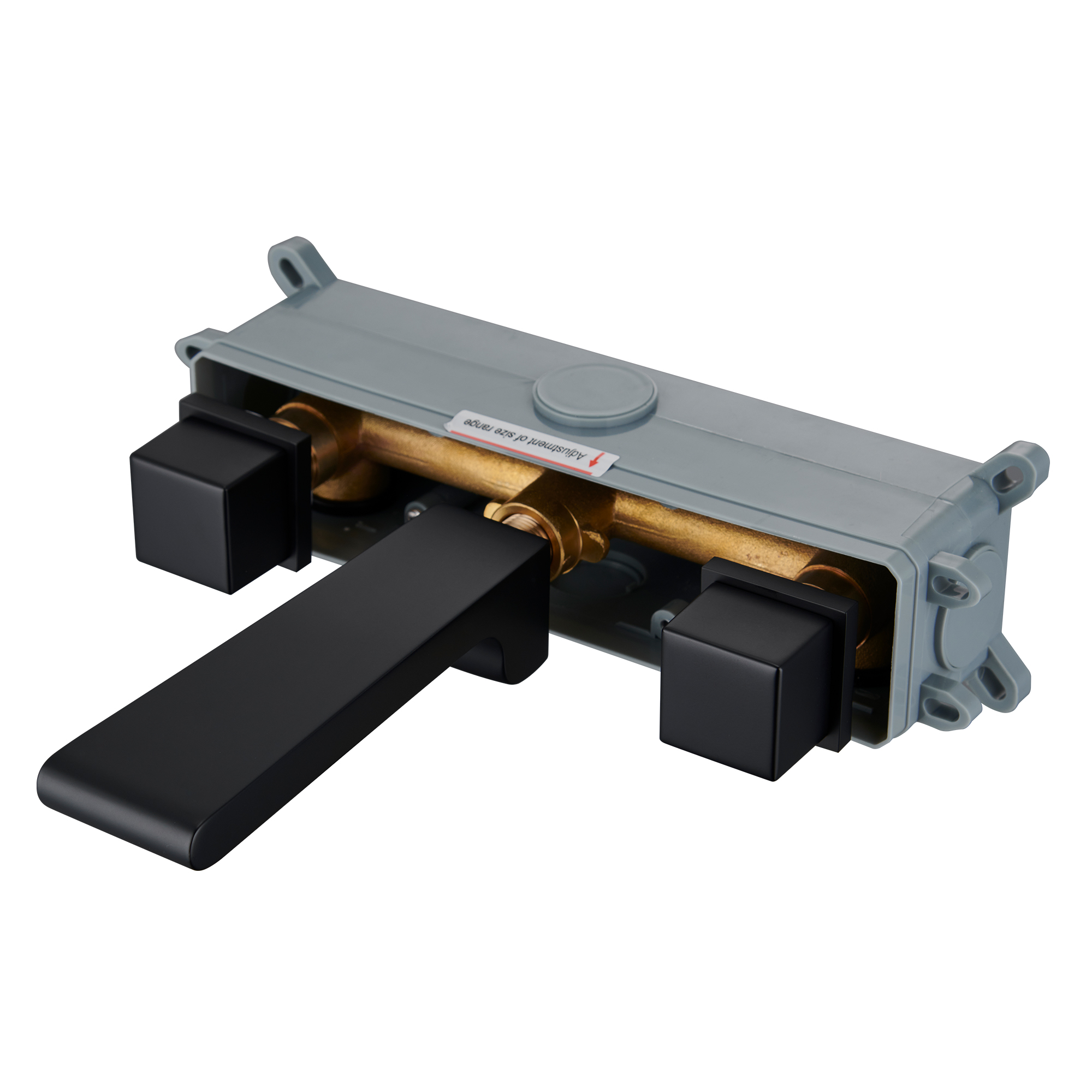 Mondawe Spot Free Widespread Wall Mount 3-Hole Sink  Water Tap with Double Handle-Mondawe