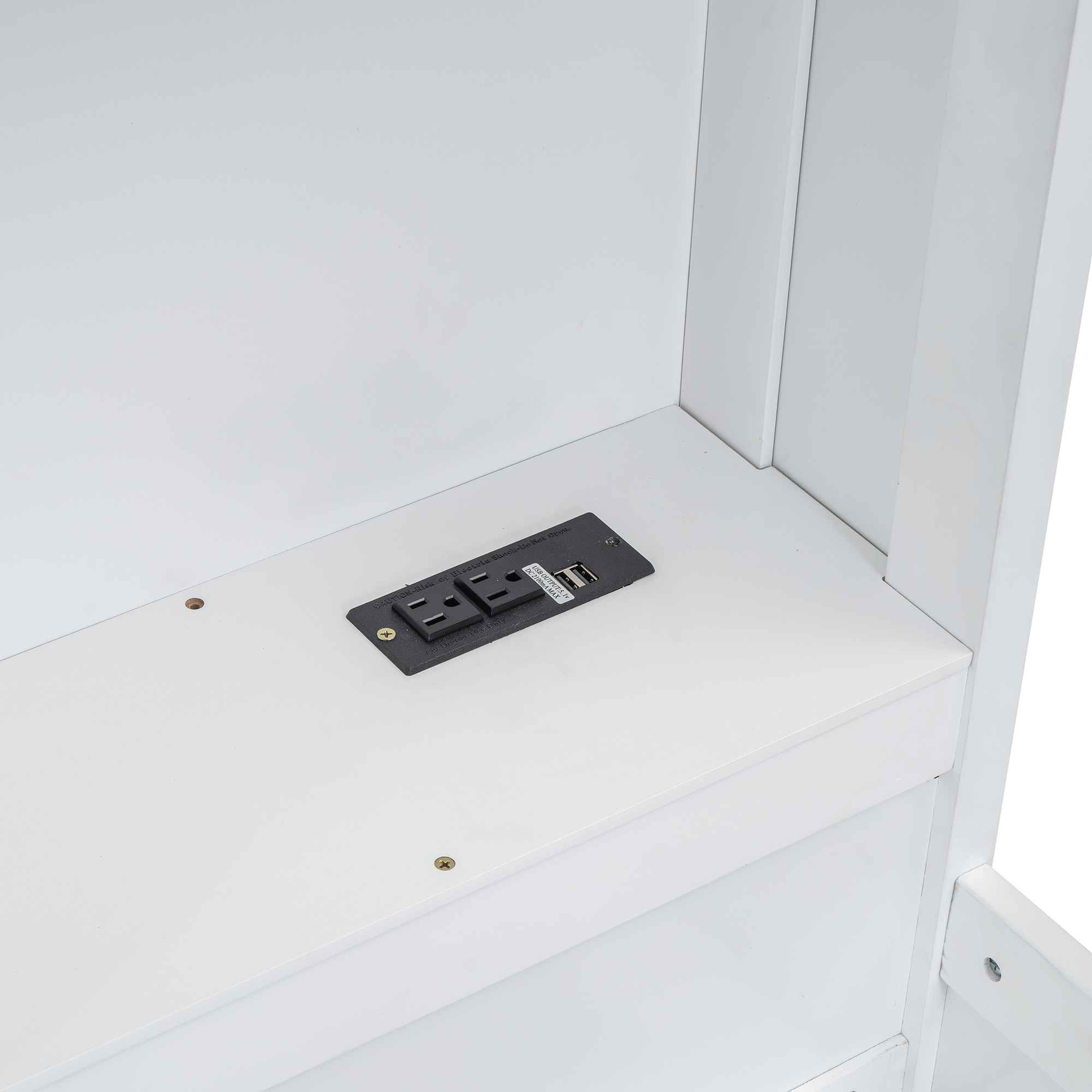 Twin Size Daybed Frame with Storage Bookcases and Underneath Storage, USB Charging Station, White/Gray 