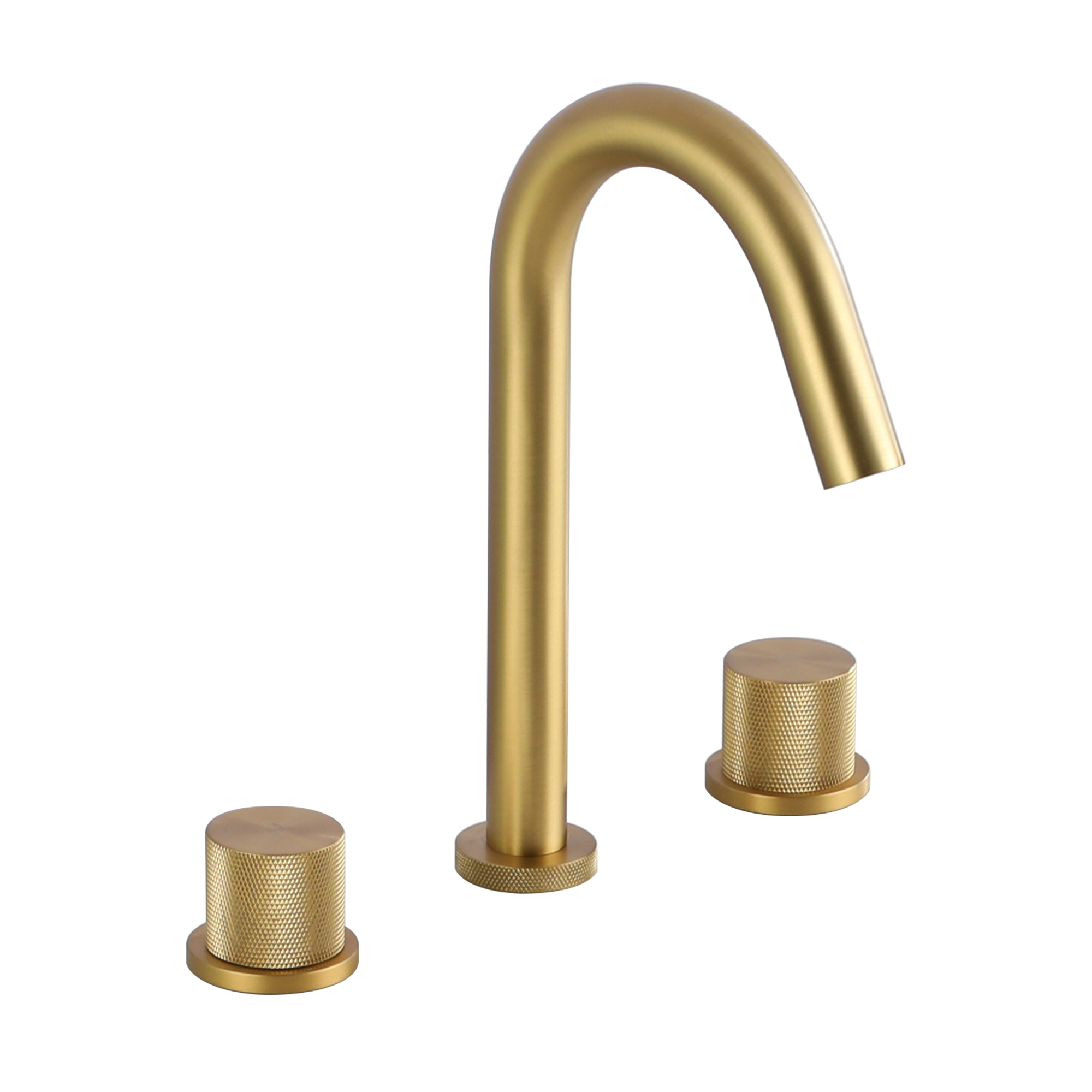 Mondawe 8 in. Widespread Double-Handle Bathroom Faucet in Nickel Brushed/Black/Brushed Gold-Mondawe